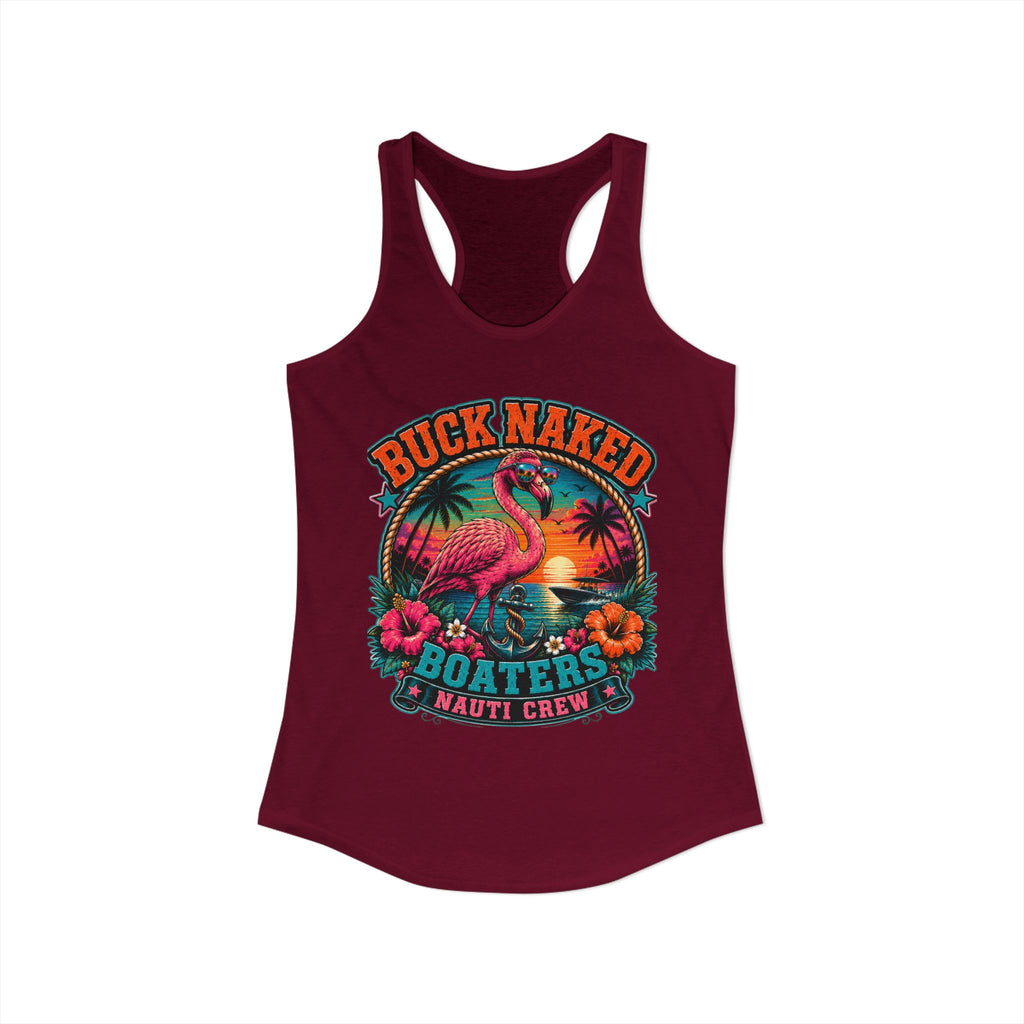Women's flamingo nauti crew  Racerback Tank