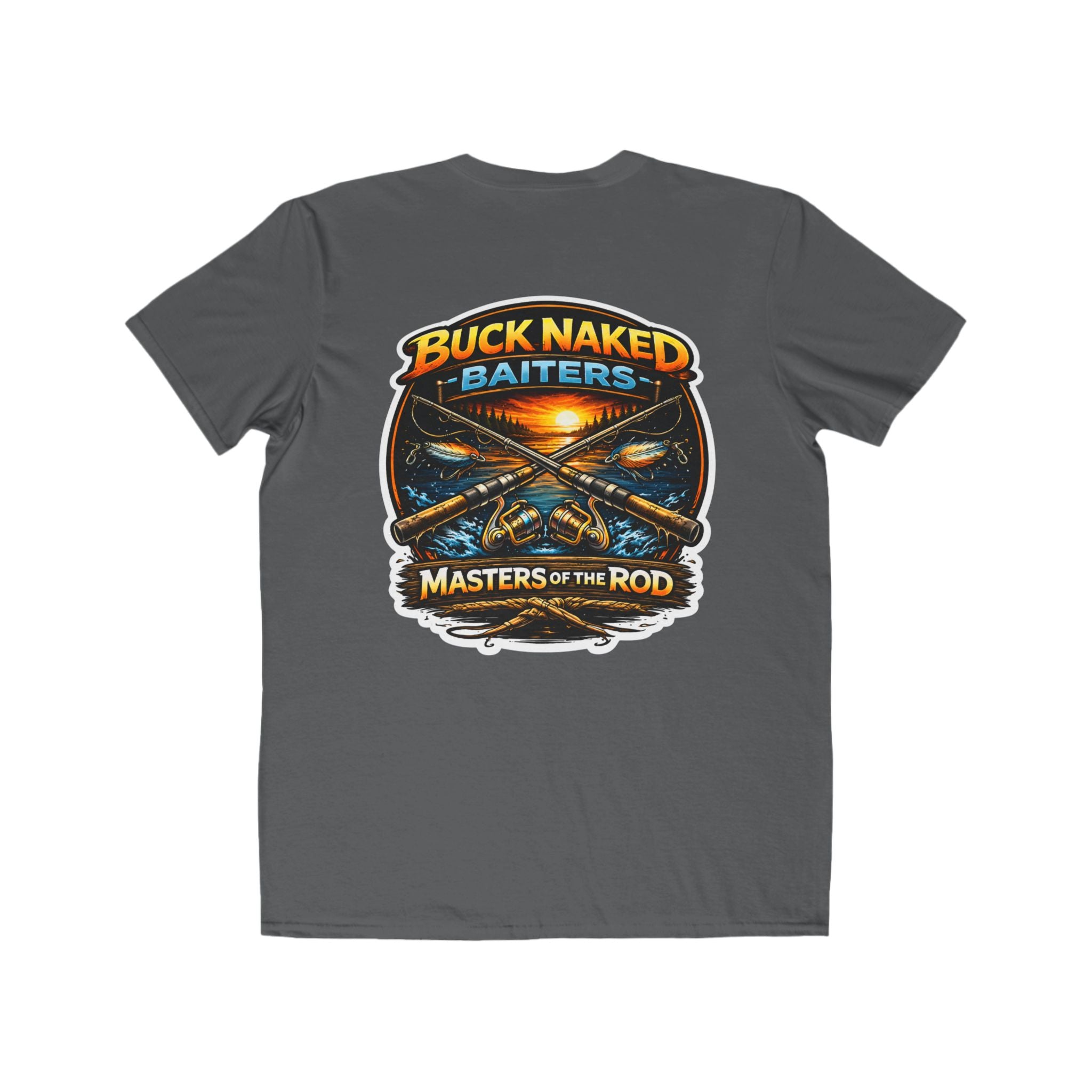 Buck Naked Fishing Tee — "Masters of the Rod" Men’s Graphic T-Shirt