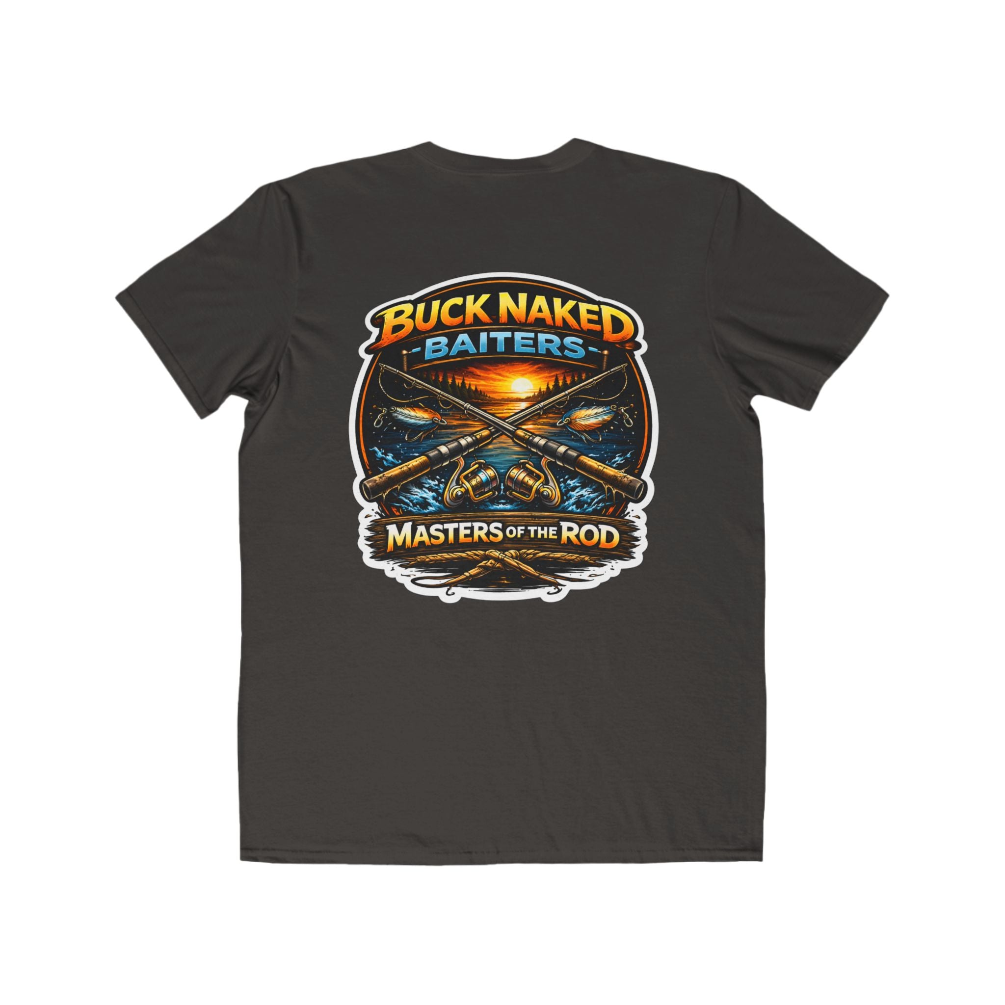 Buck Naked Fishing Tee — "Masters of the Rod" Men’s Graphic T-Shirt