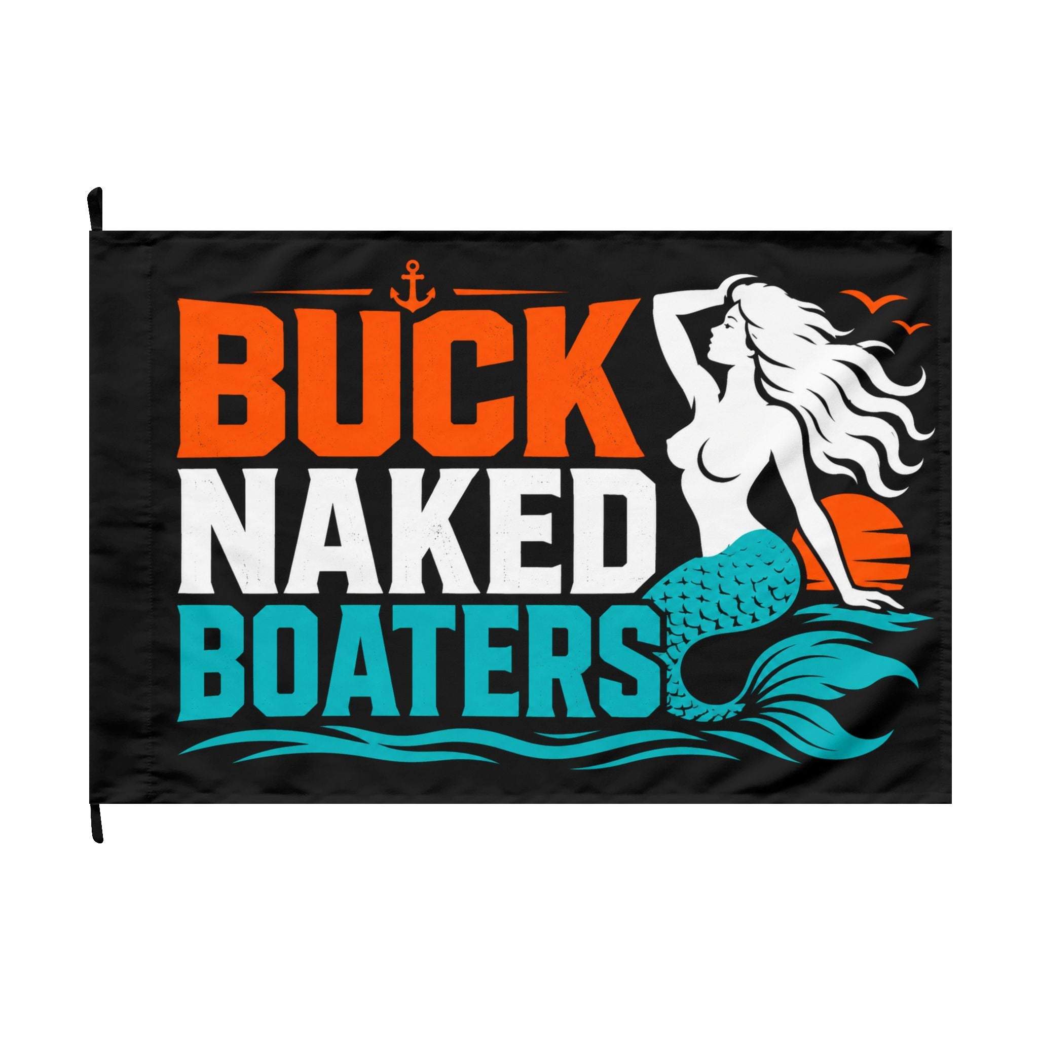 Buck Naked Boaters Mermaid Double-Sided Flag