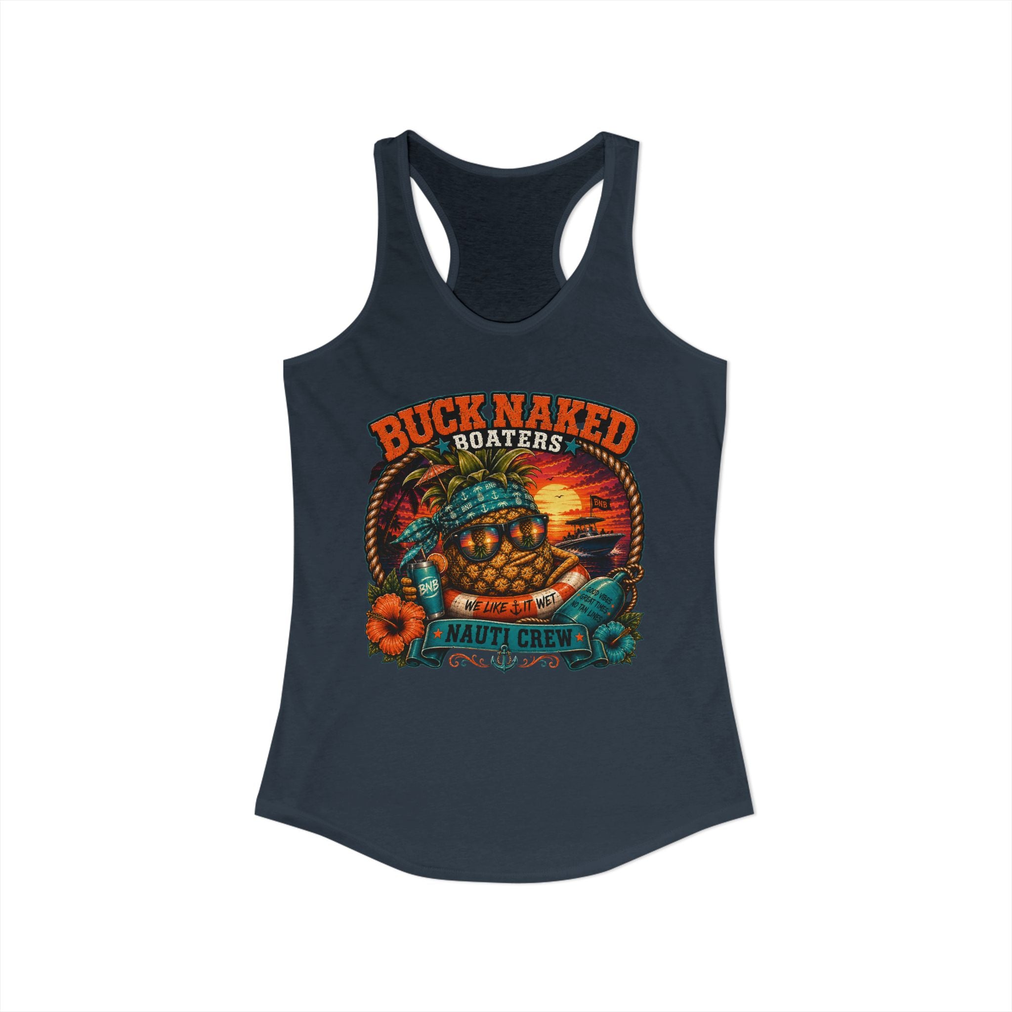 Women's  floating pineapple Racerback Tank