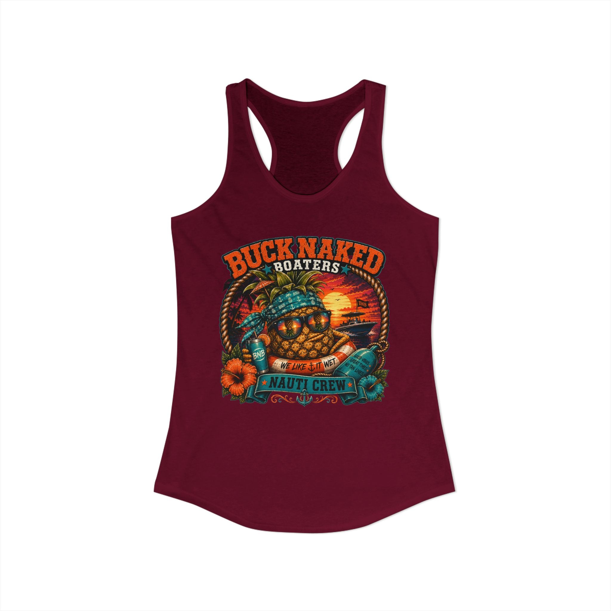 Women's  floating pineapple Racerback Tank
