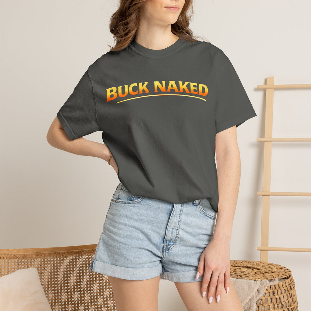 Buck Naked Bonfires T‑Shirt — Funny Camping/Bonfire Graphic Tee