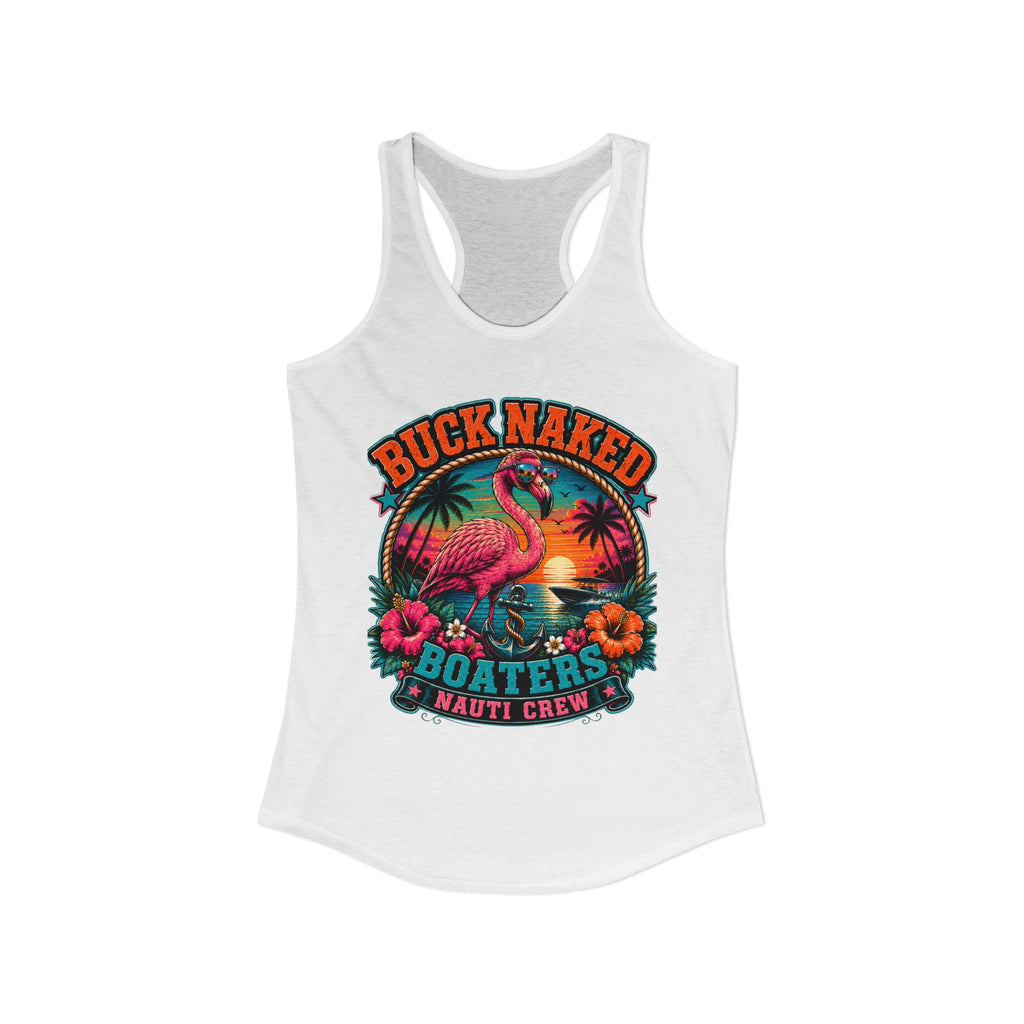 Women's flamingo nauti crew  Racerback Tank