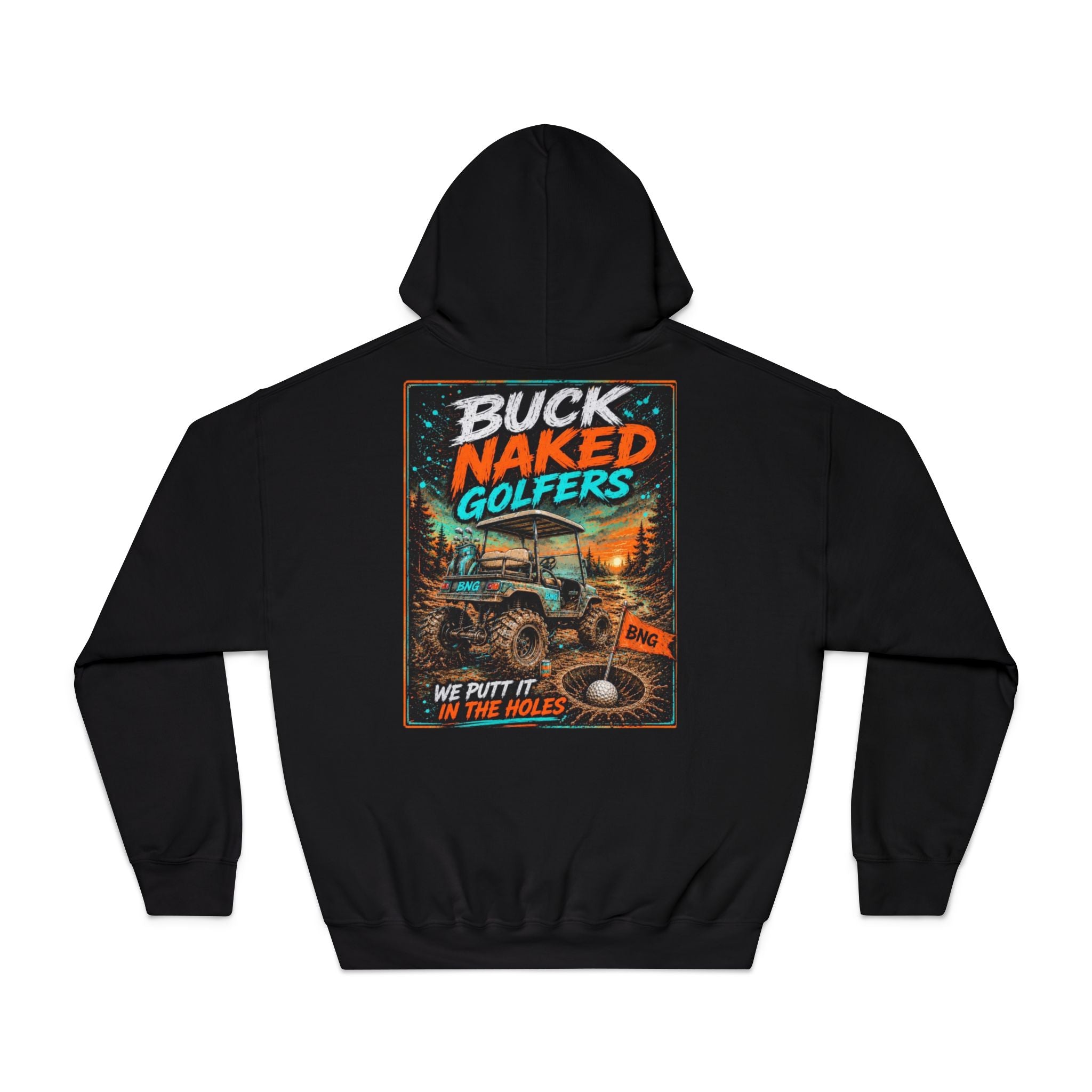 Unisex DryBlend® Buck Naked Golfers Hooded Sweatshirt