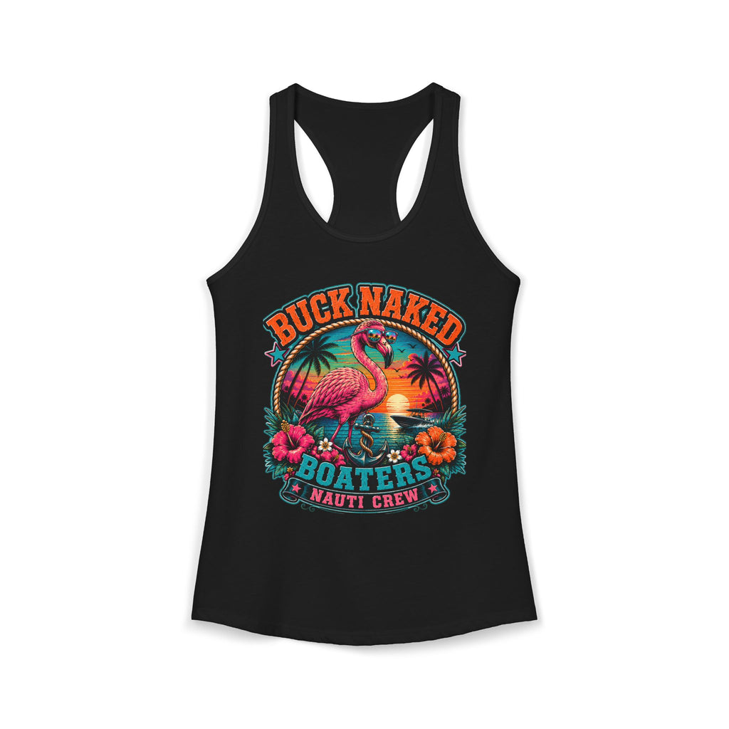 Women's flamingo nauti crew  Racerback Tank