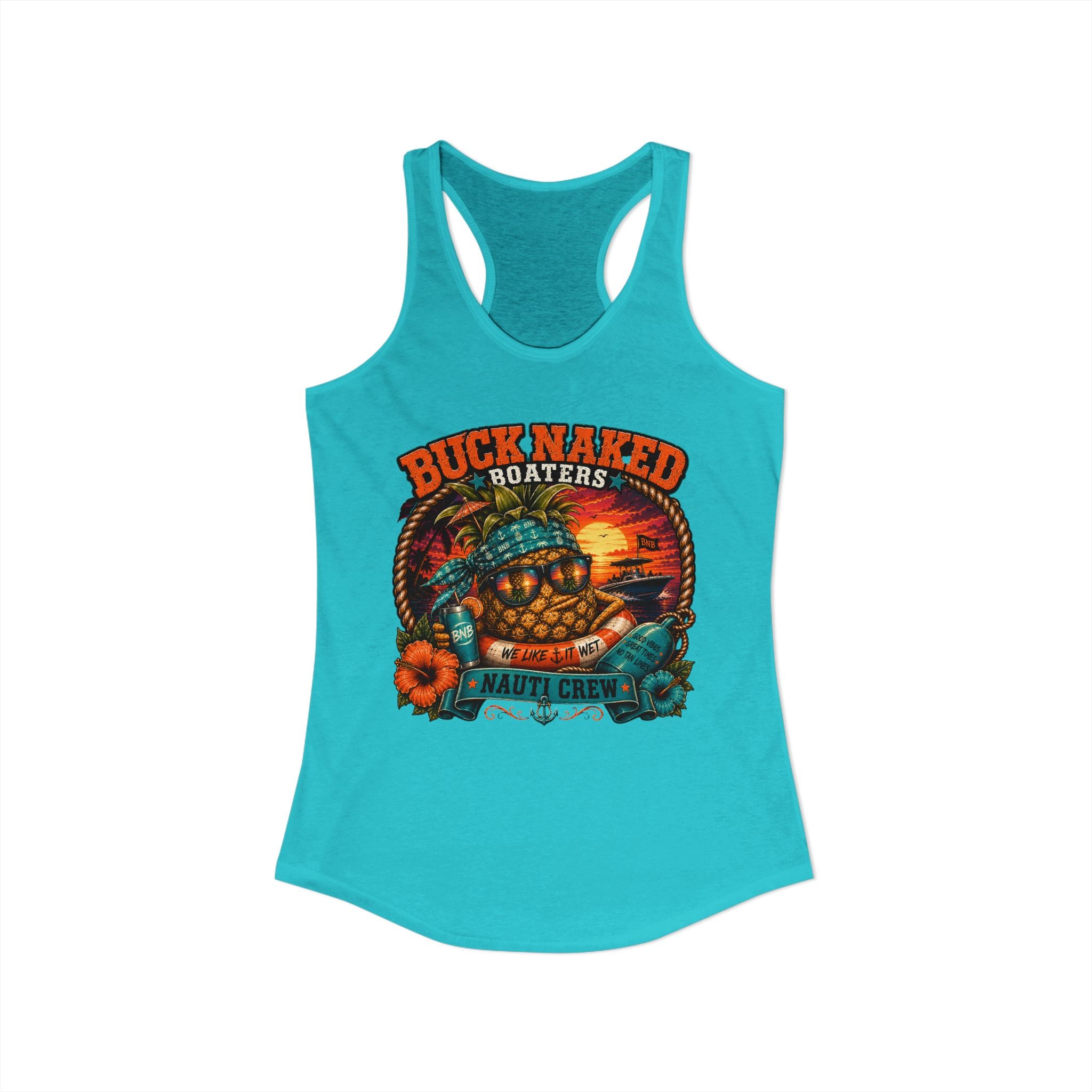 Women's  floating pineapple Racerback Tank