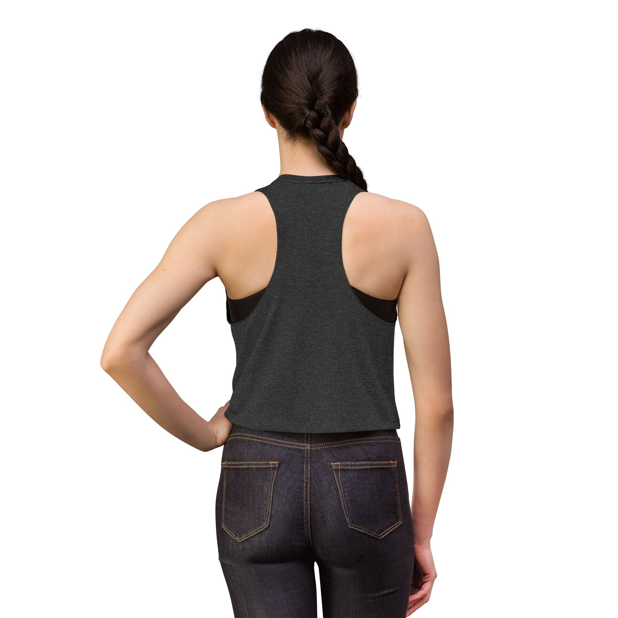 Women's Crop Tank Top — "Buck Naked Boaters" Skull Boating Graphic