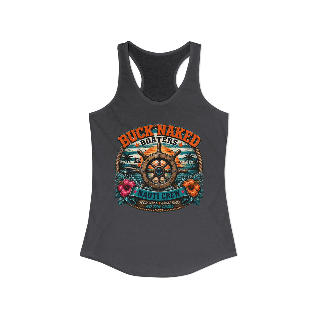 Women's ship wheel nauti crew  Racerback Tank