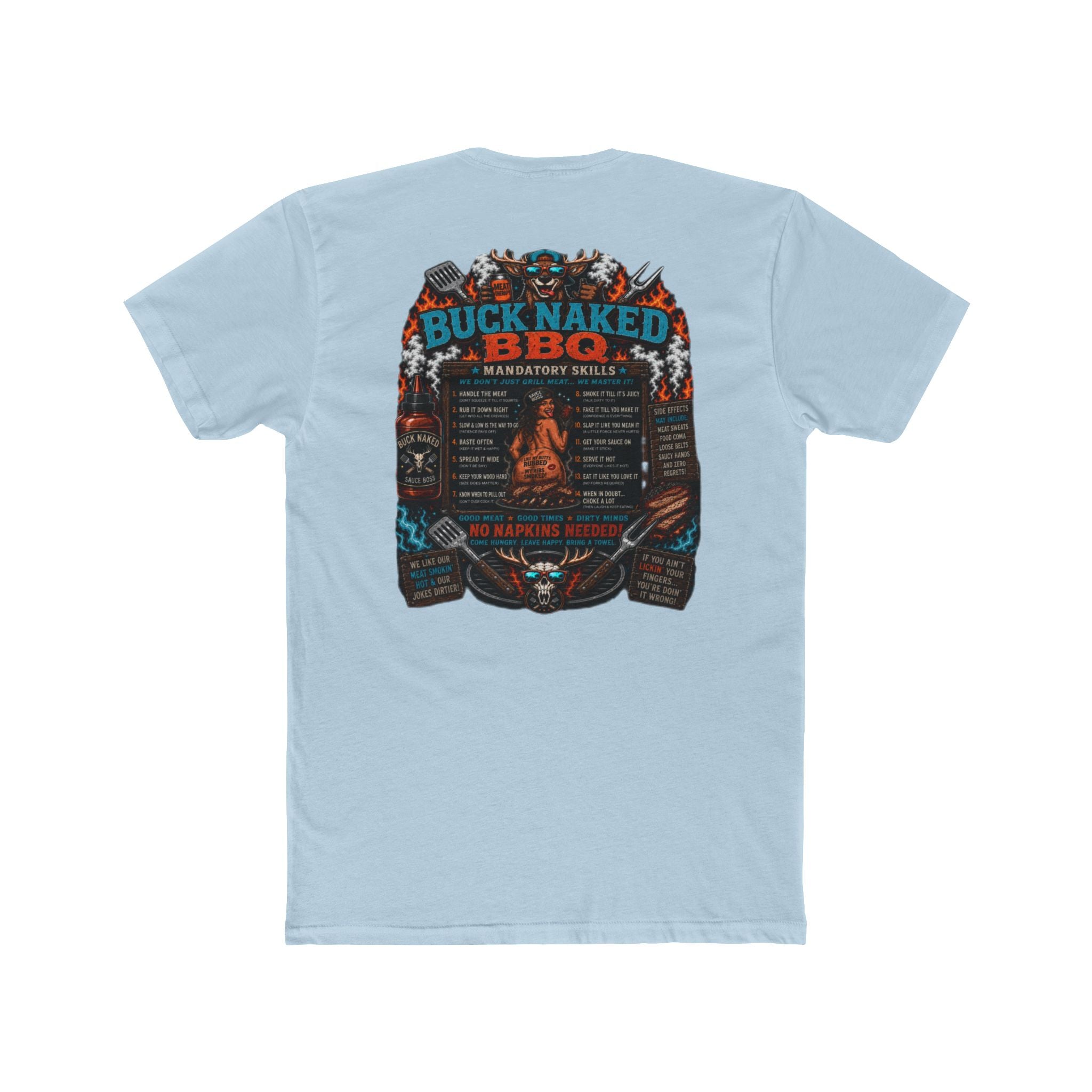 Buck naked BBQ Unisex Cotton Crew Tee