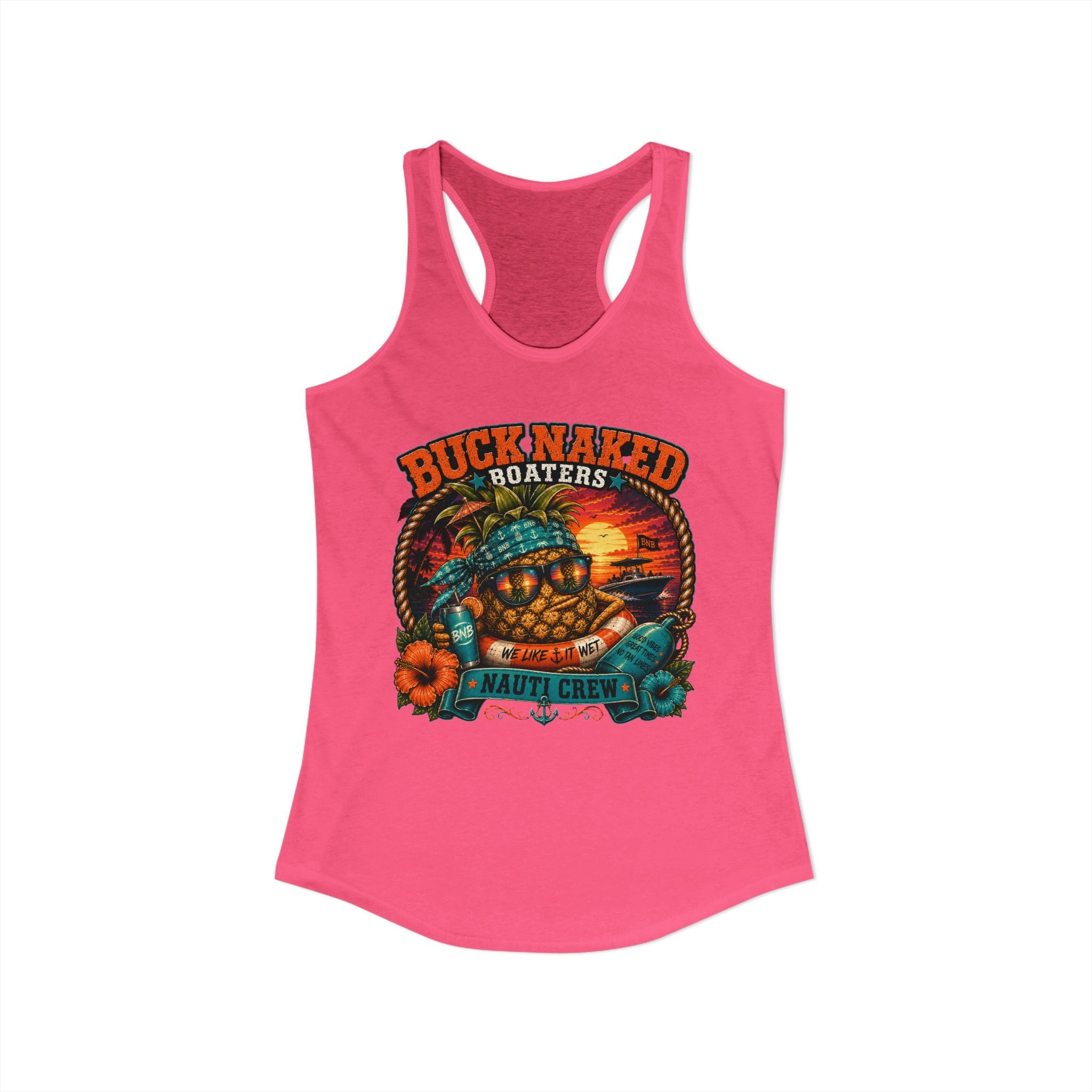 Women's  floating pineapple Racerback Tank