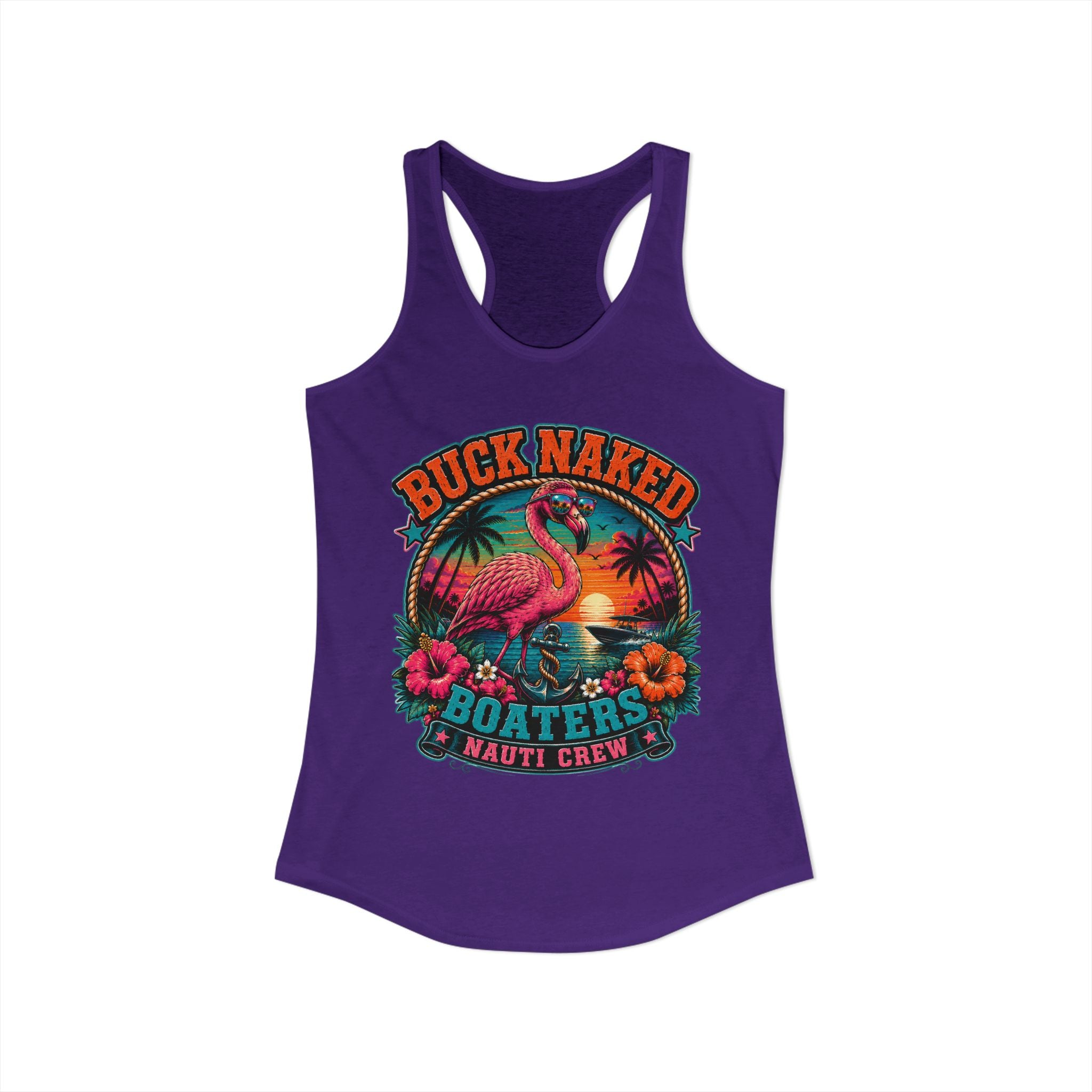 Women's flamingo nauti crew  Racerback Tank