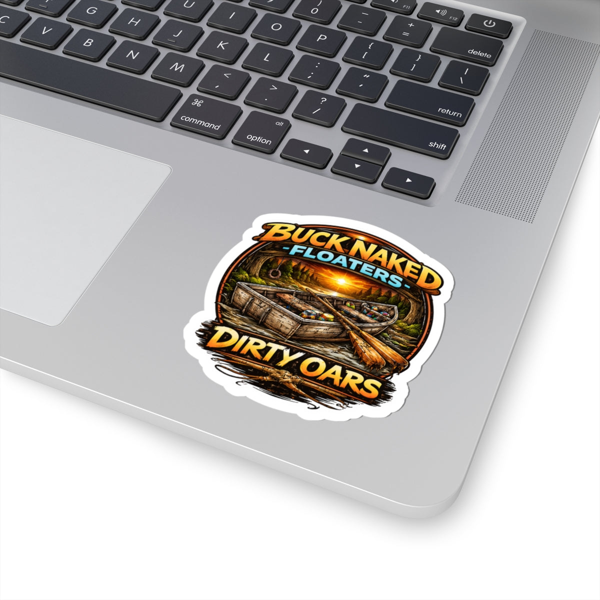 Kiss-Cut Sticker — "Buck Naked Baiters: Masters of the Rod" Fishing Decal