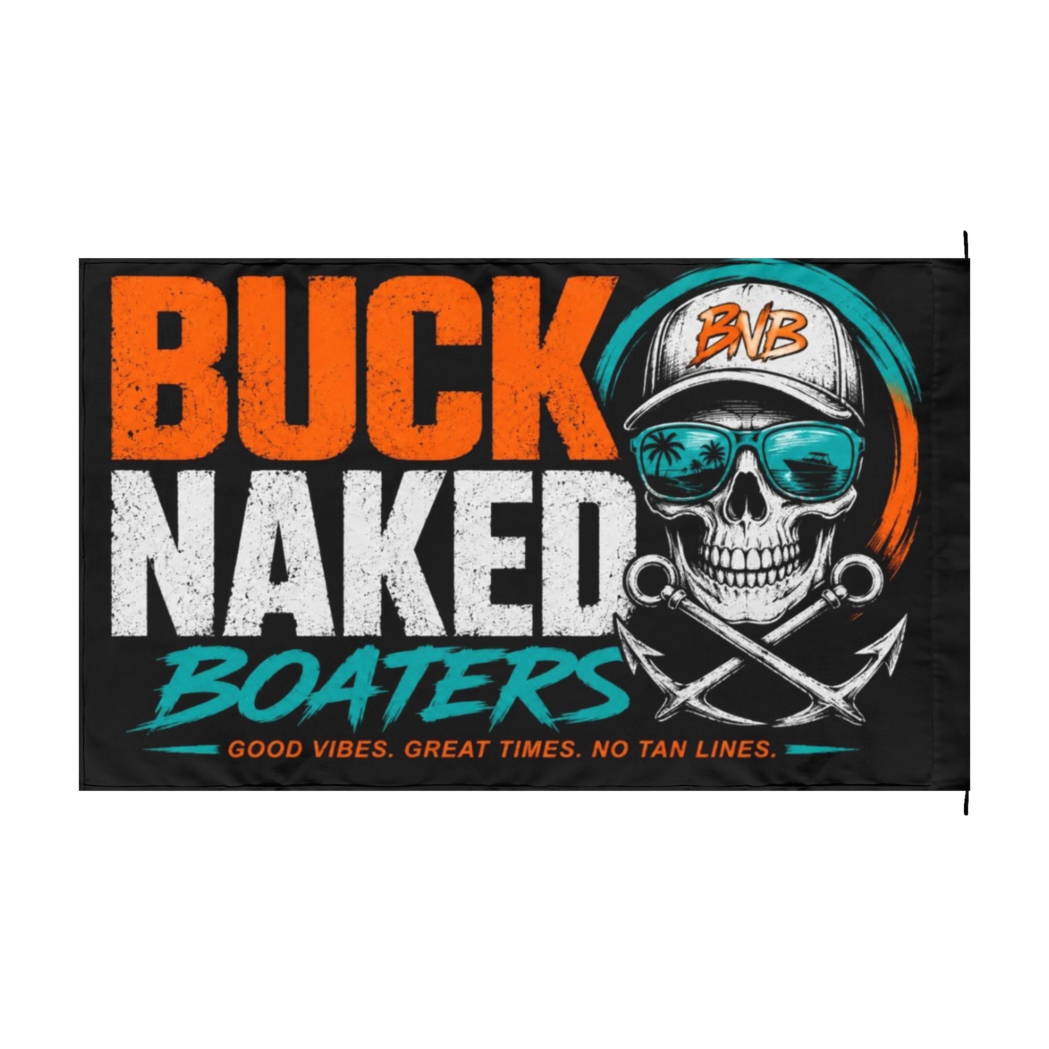 No Tan Lines" Double-Sided Boating Flag for buck naked boaters