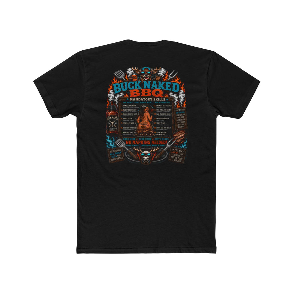 Buck naked BBQ Unisex Cotton Crew Tee