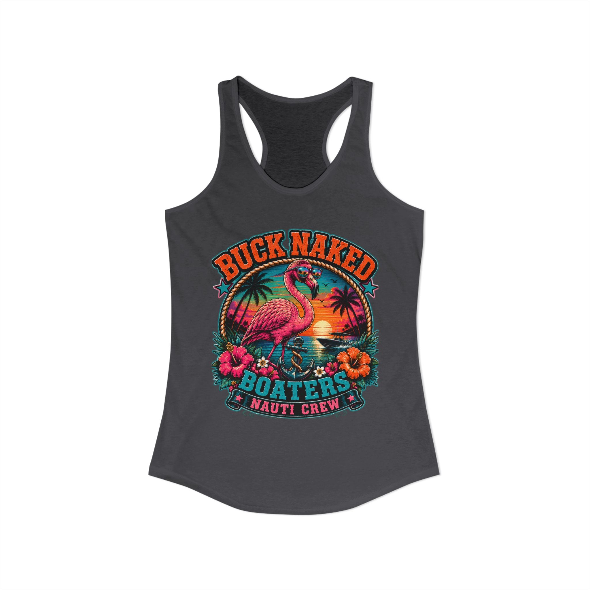 Women's flamingo nauti crew  Racerback Tank