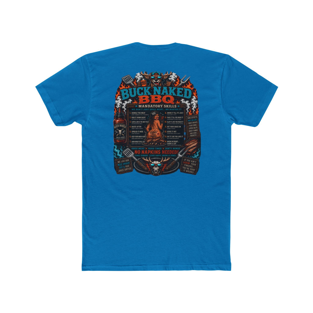 Buck naked BBQ Unisex Cotton Crew Tee