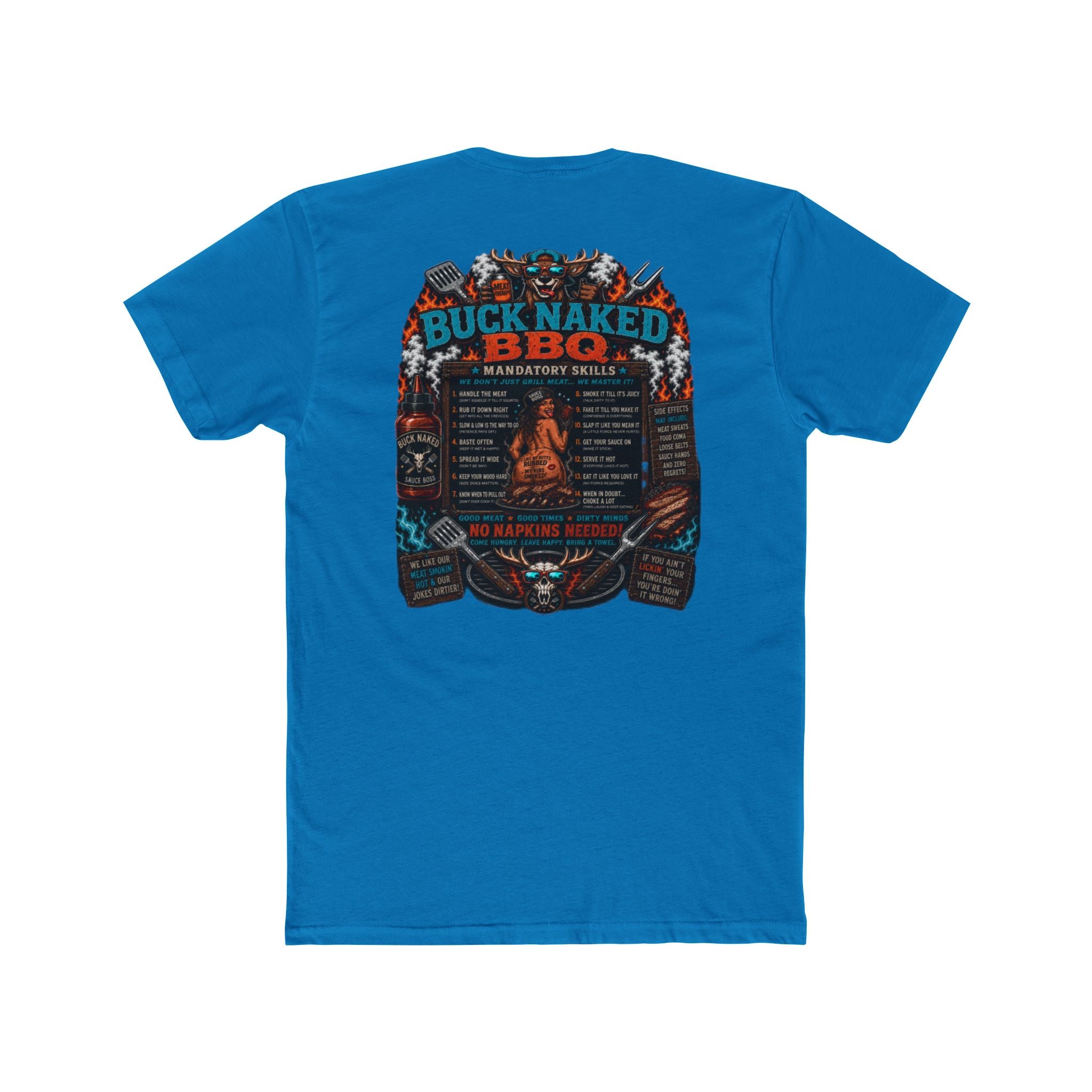 Buck naked BBQ Unisex Cotton Crew Tee