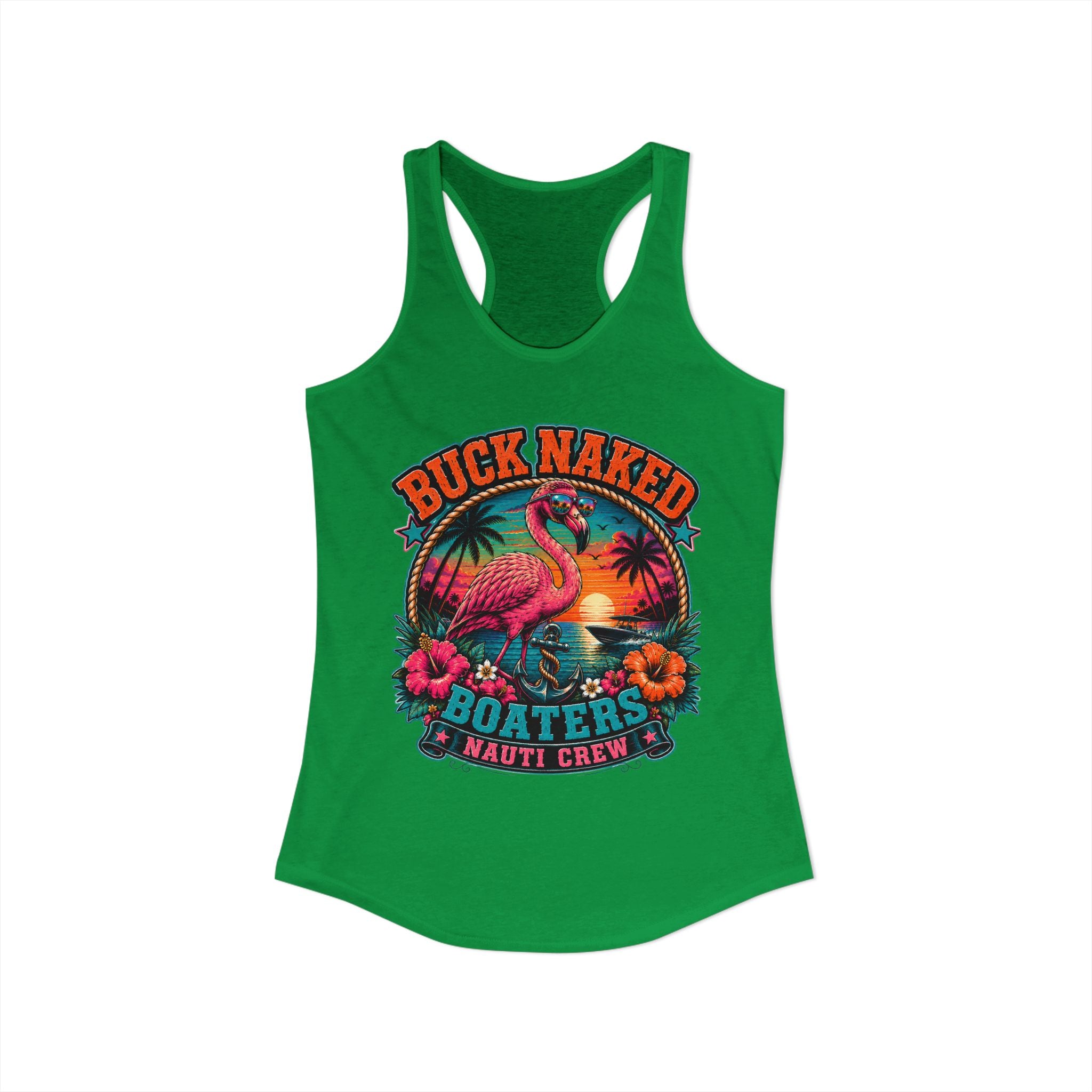 Women's flamingo nauti crew  Racerback Tank
