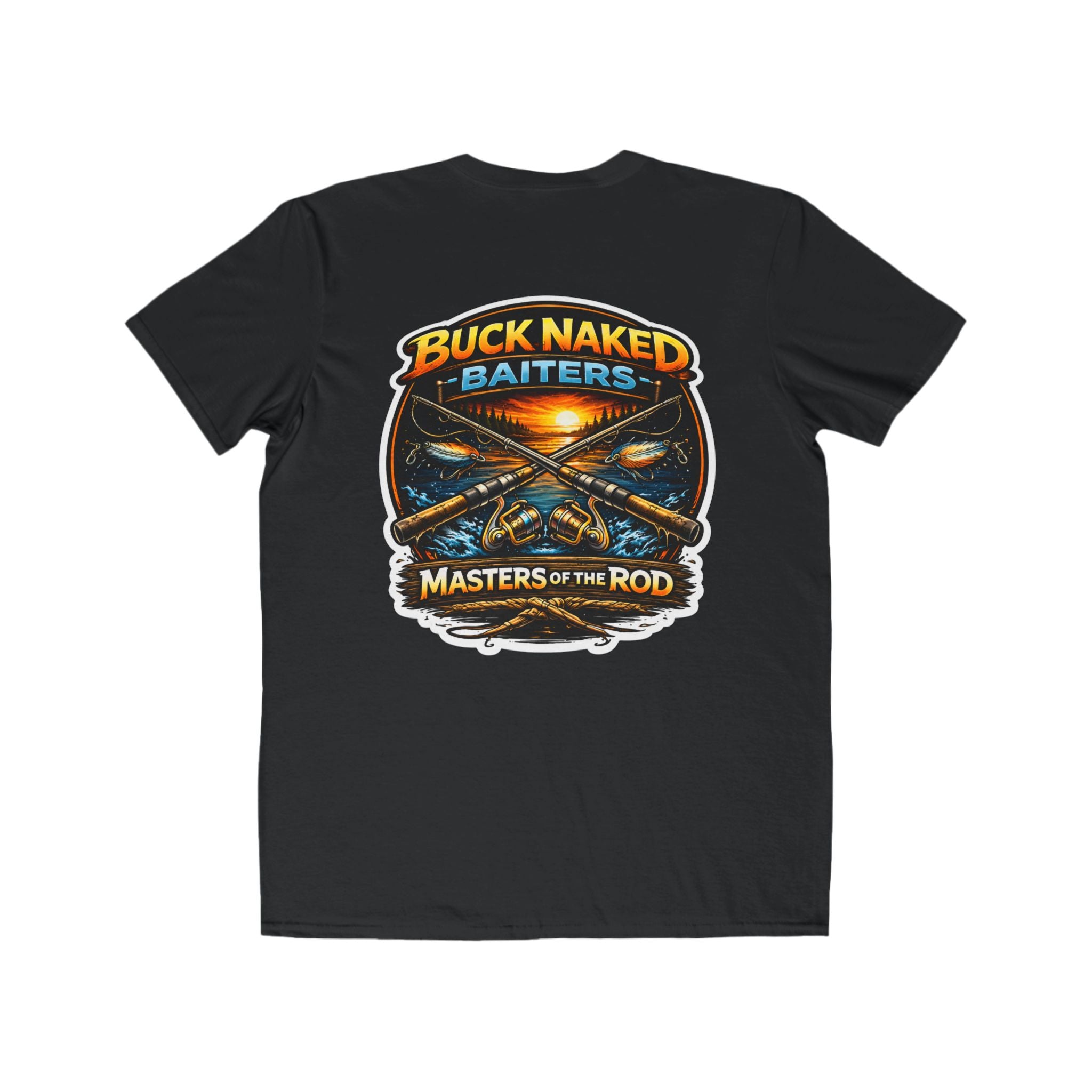 Buck Naked Fishing Tee — "Masters of the Rod" Men’s Graphic T-Shirt