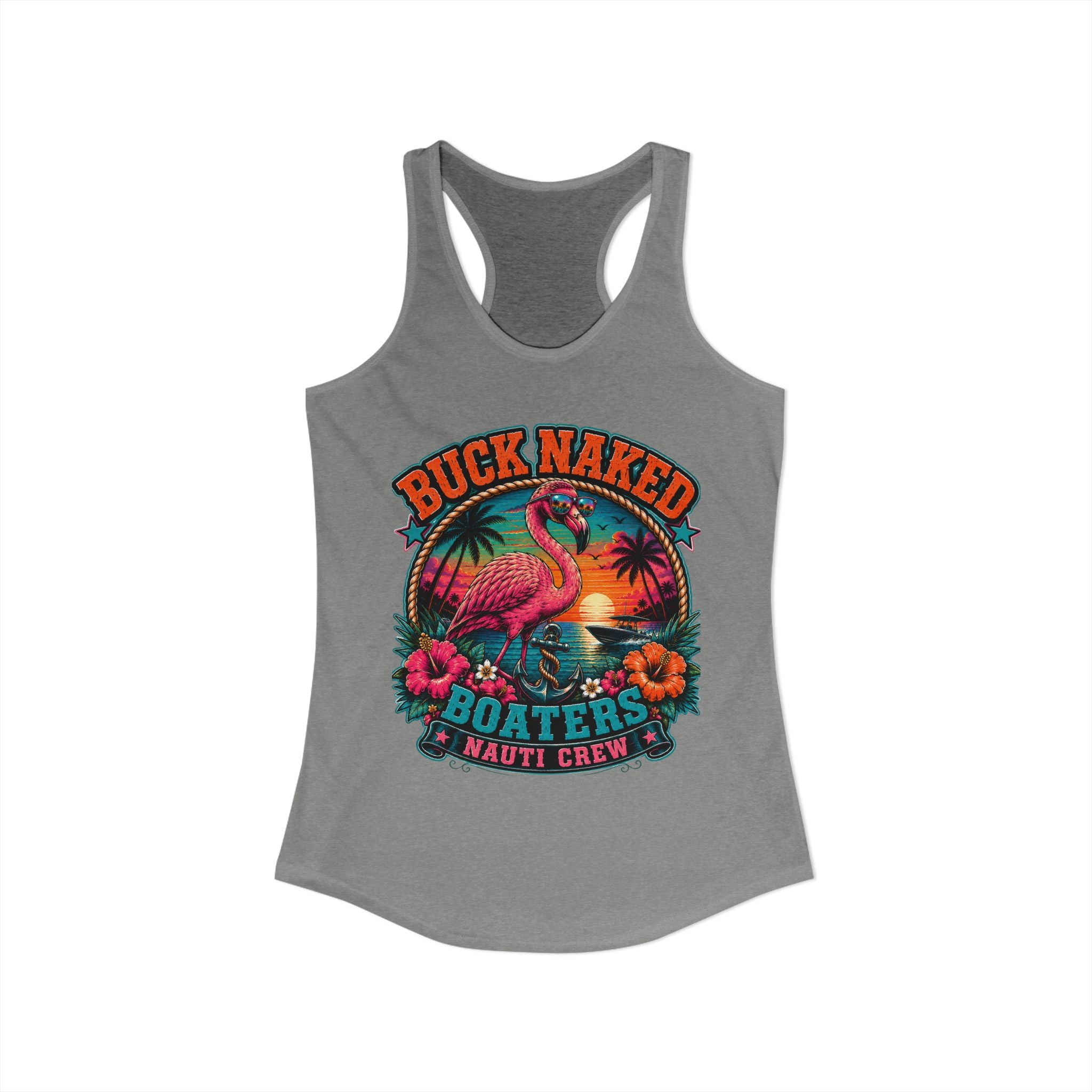 Women's flamingo nauti crew  Racerback Tank