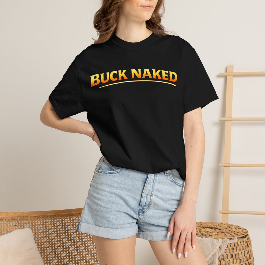 Buck Naked Bonfires T‑Shirt — Funny Camping/Bonfire Graphic Tee