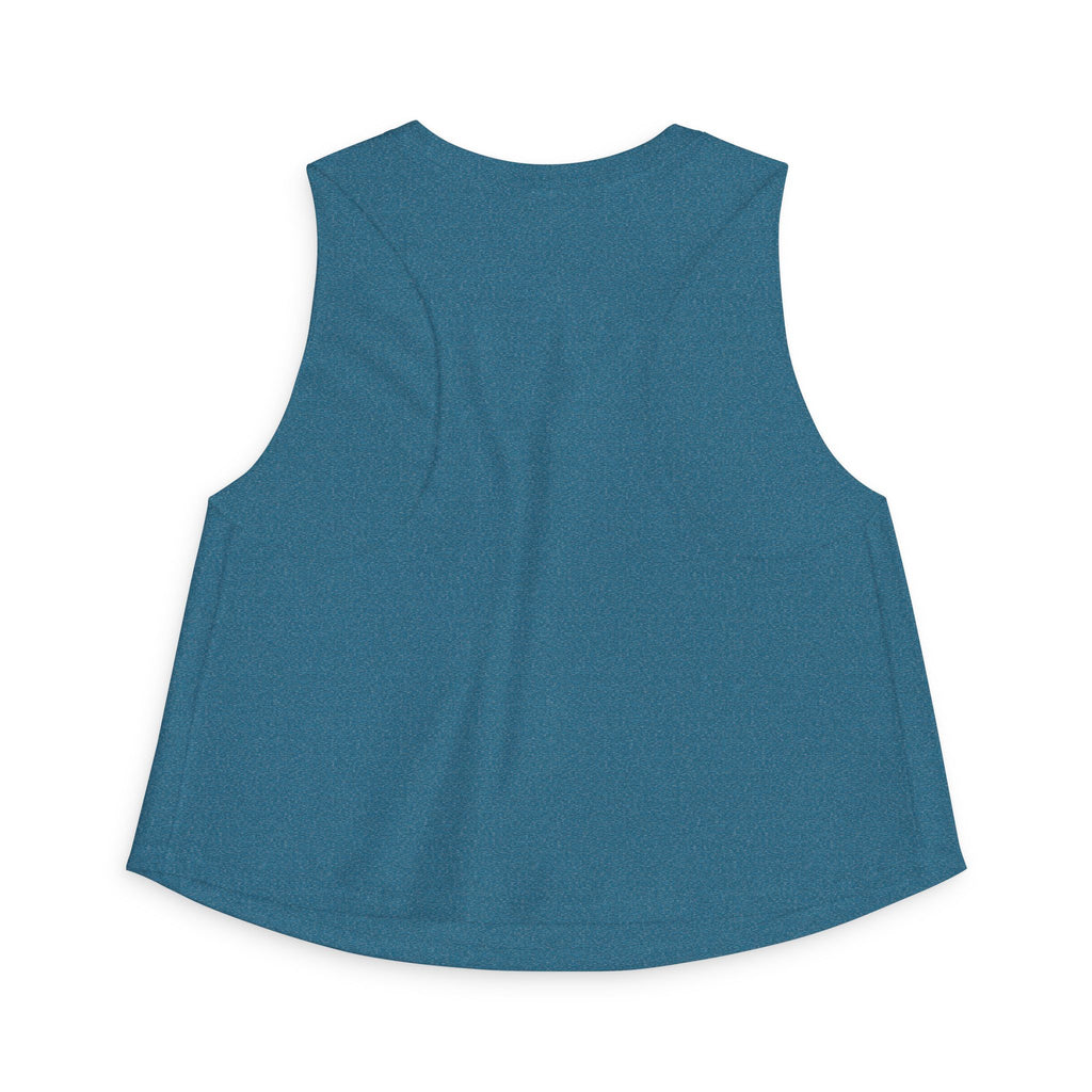 Women's Crop Tank Top — "Buck Naked Boaters" Skull Boating Graphic