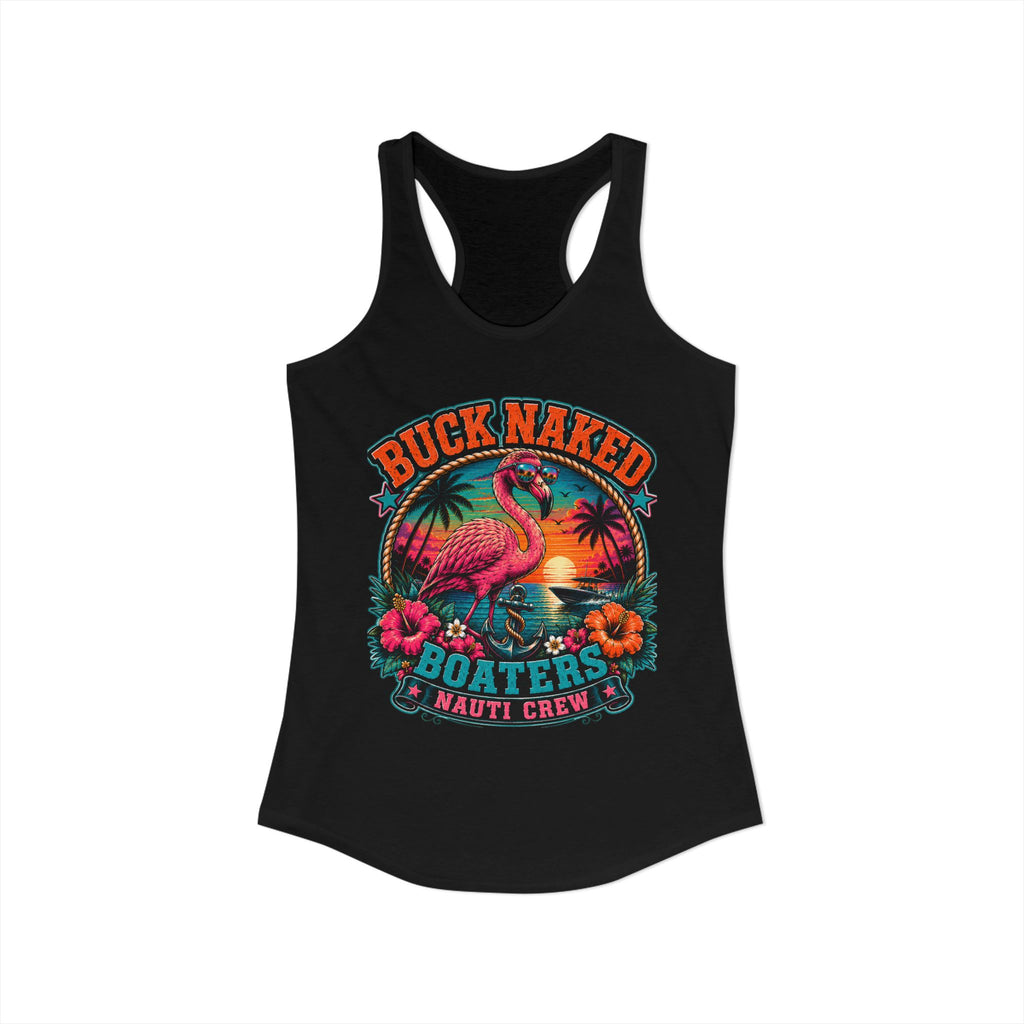 Women's flamingo nauti crew  Racerback Tank
