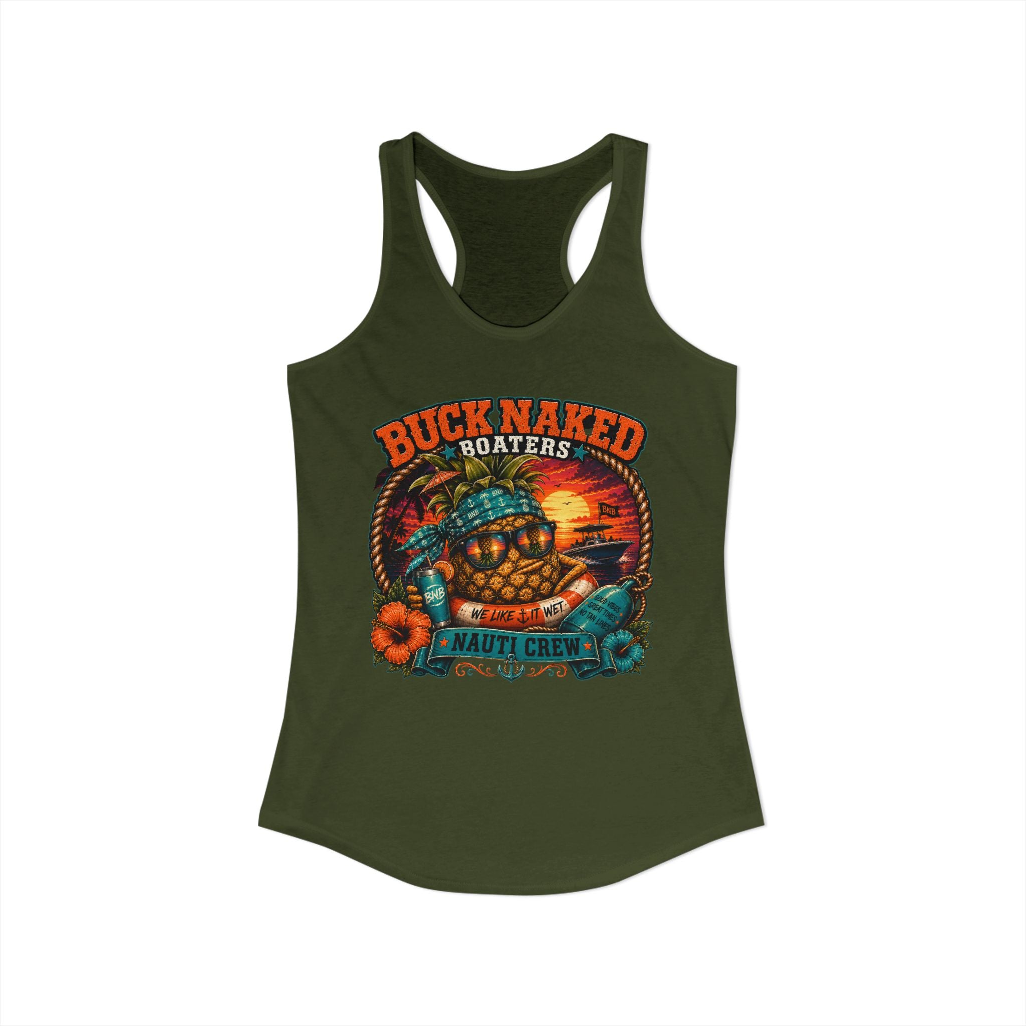 Women's  floating pineapple Racerback Tank