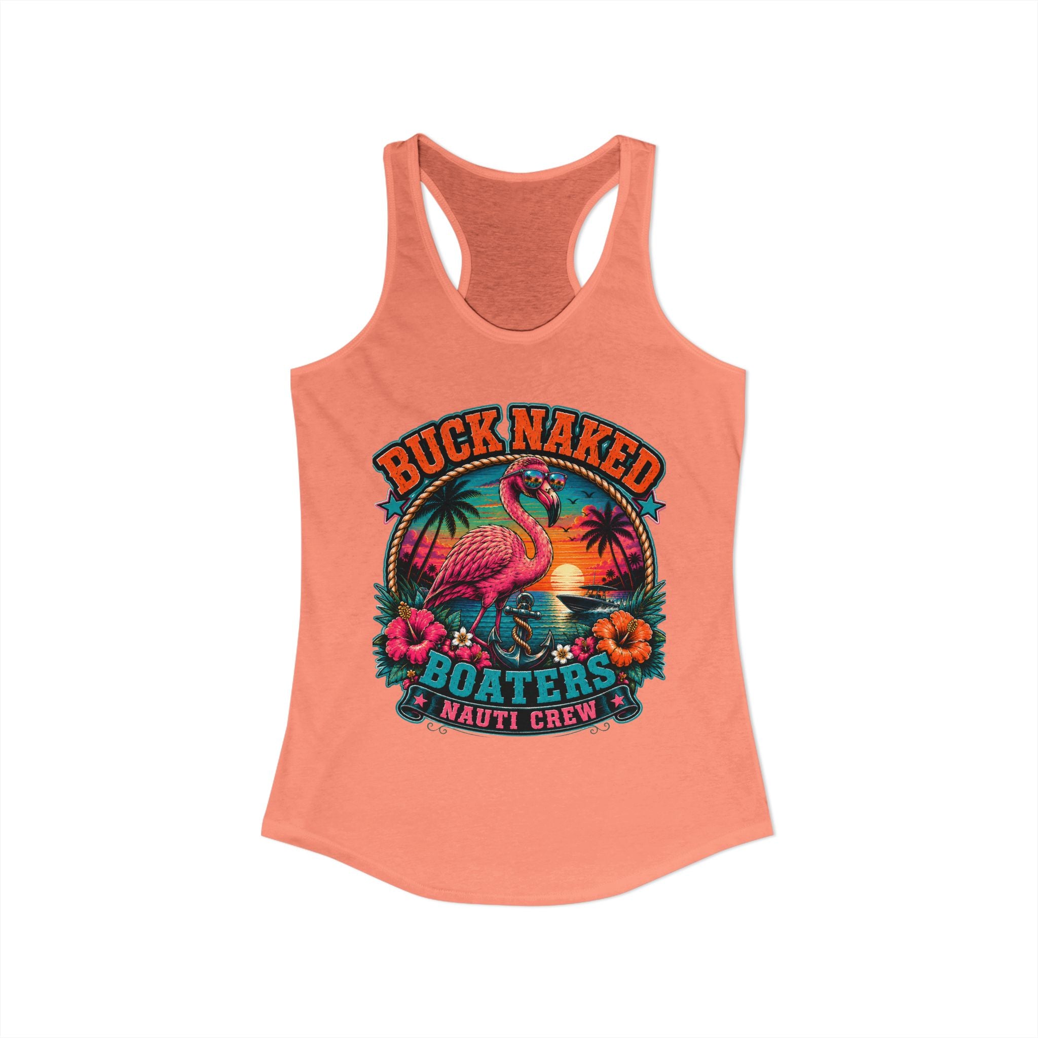 Women's flamingo nauti crew  Racerback Tank