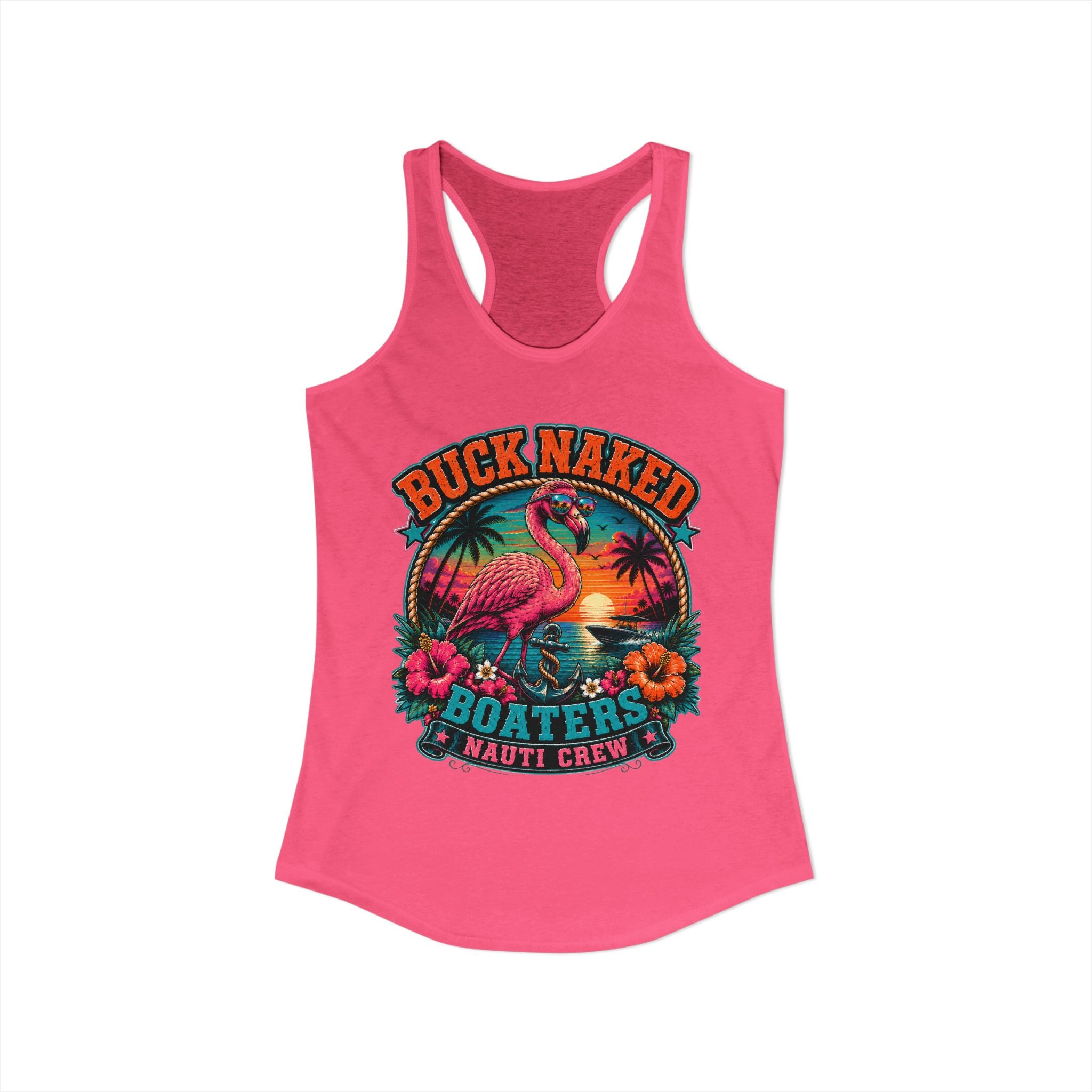 Women's flamingo nauti crew  Racerback Tank