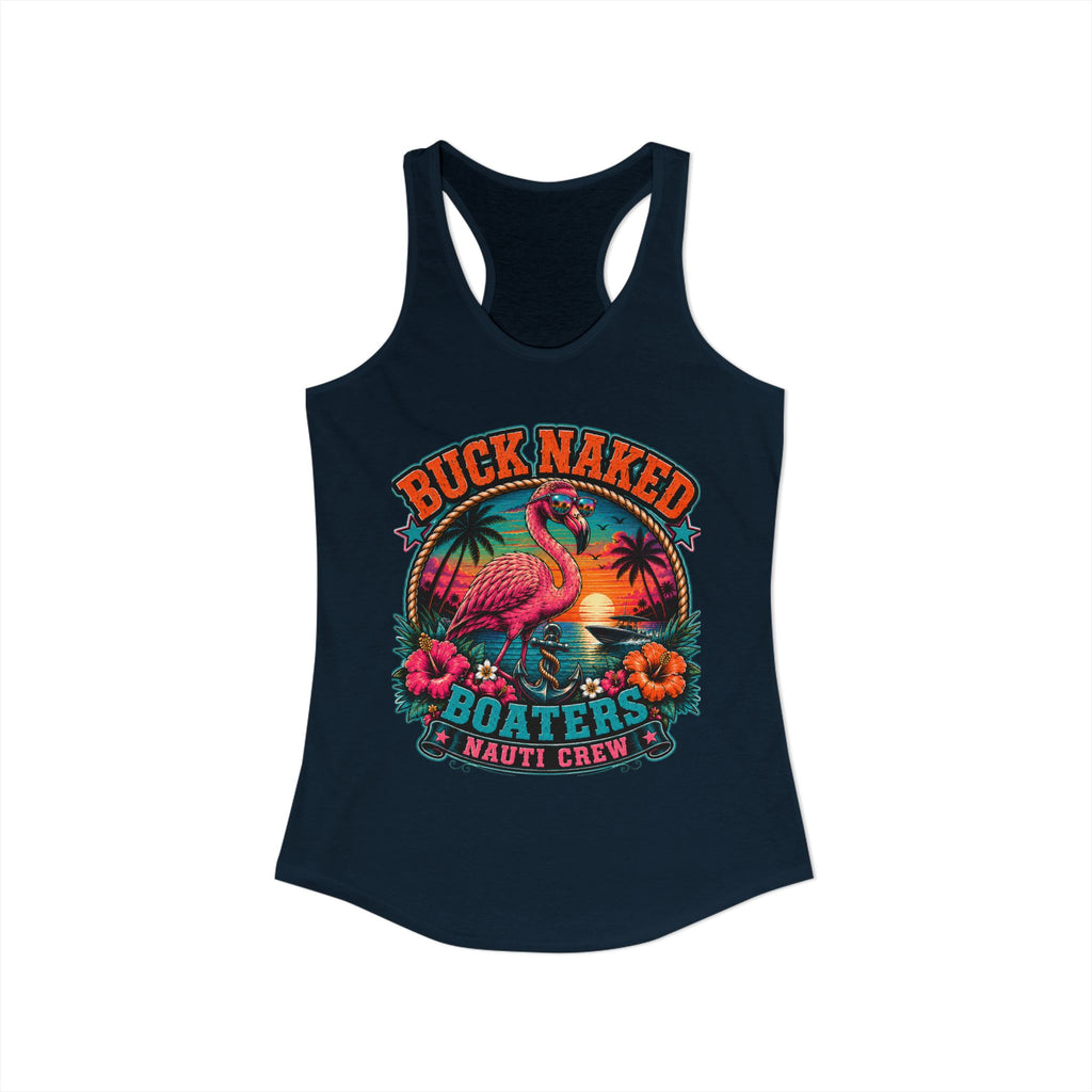Women's flamingo nauti crew  Racerback Tank
