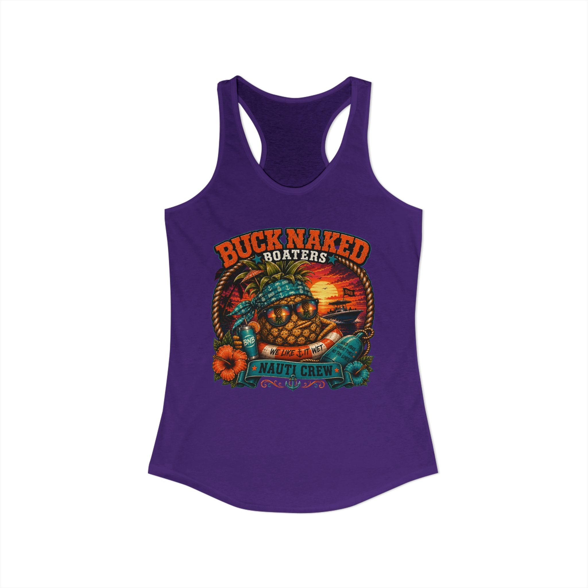 Women's  floating pineapple Racerback Tank
