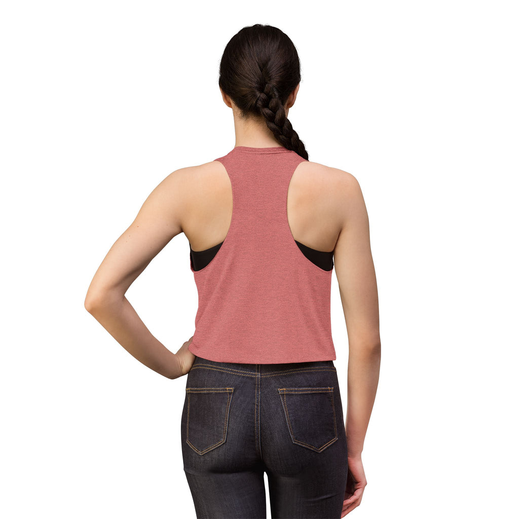 Women's Crop Tank Top — "Buck Naked Boaters" Skull Boating Graphic