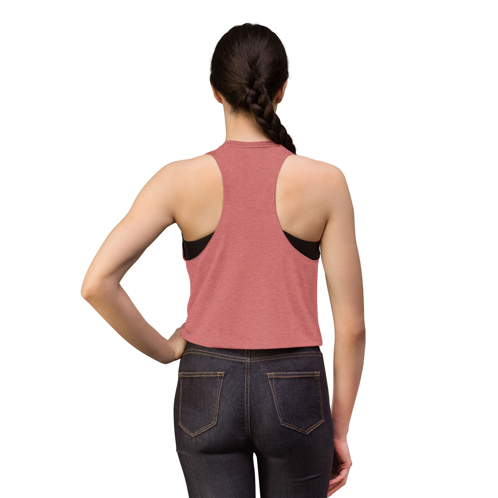 Women's Crop Tank Top — "Buck Naked Boaters" Skull Boating Graphic