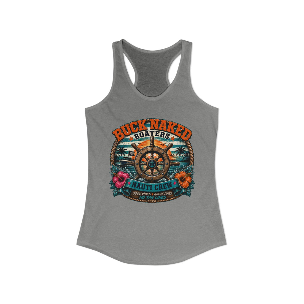 Women's ship wheel nauti crew  Racerback Tank