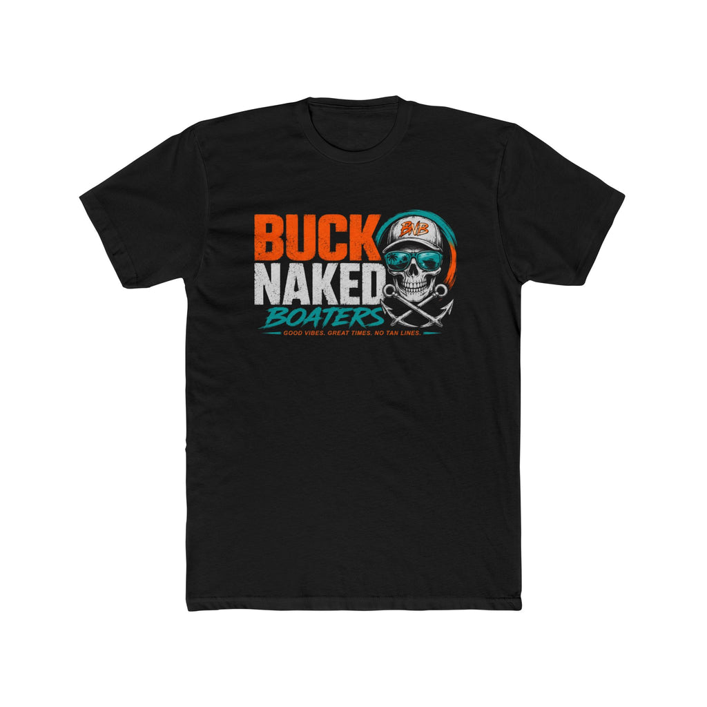 Buck Naked Boaters Graphic Tee — Retro Skull Boating Shirt
