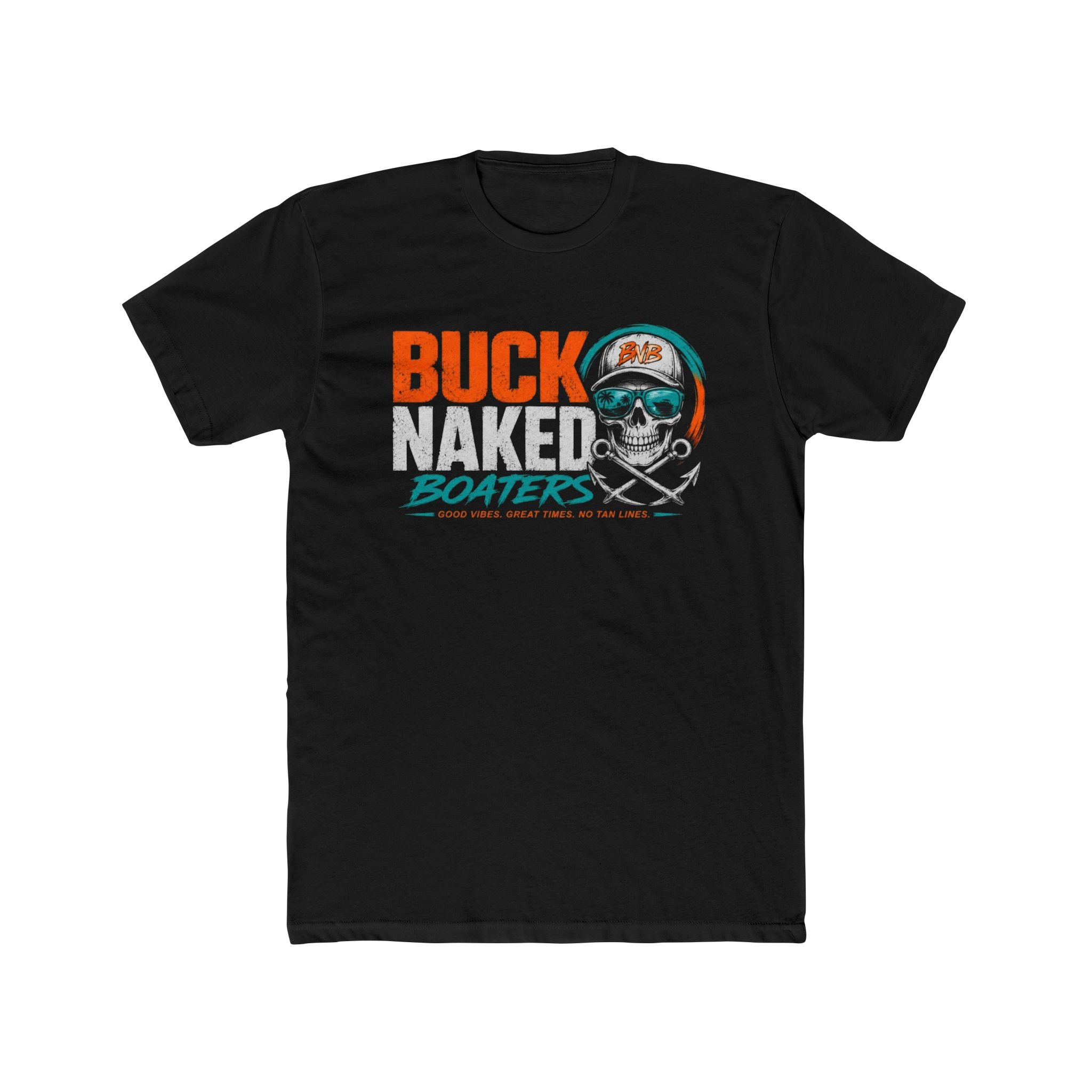 Buck Naked Boaters Graphic Tee — Retro Skull Boating Shirt