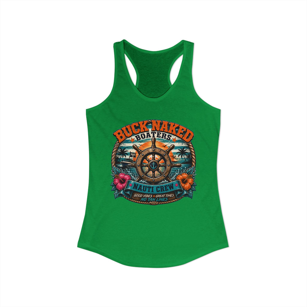 Women's ship wheel nauti crew  Racerback Tank