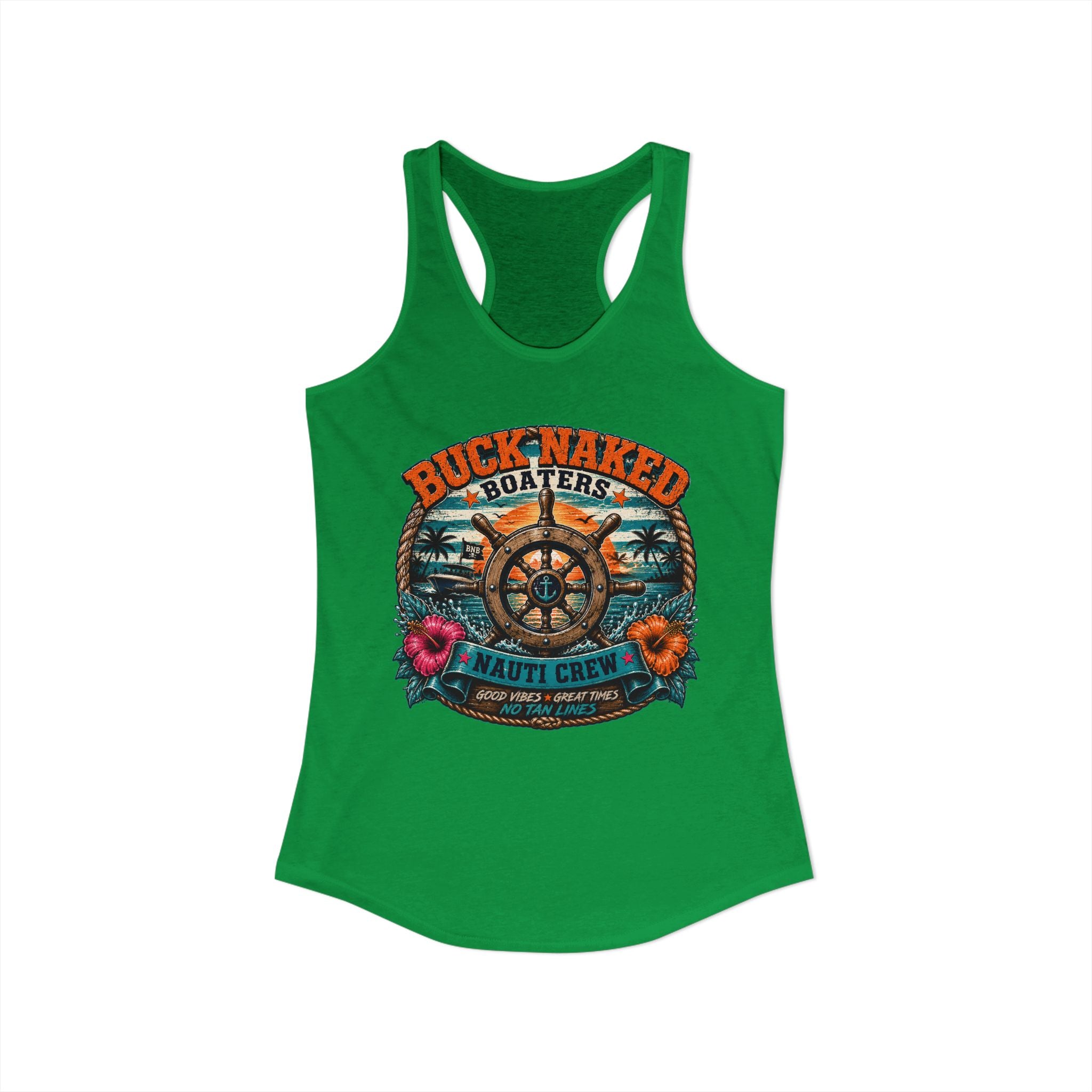 Women's ship wheel nauti crew  Racerback Tank