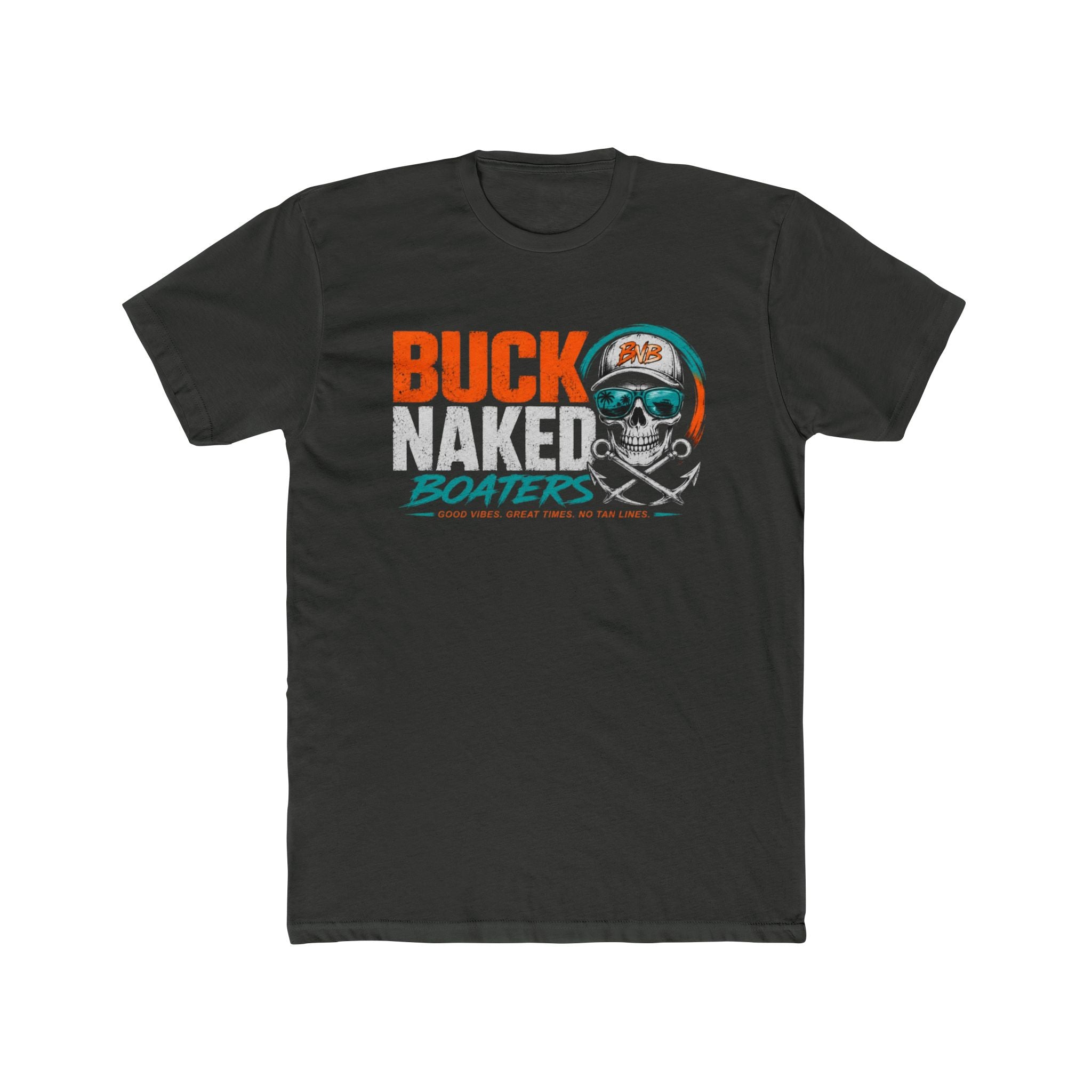 Buck Naked Boaters Graphic Tee — Retro Skull Boating Shirt