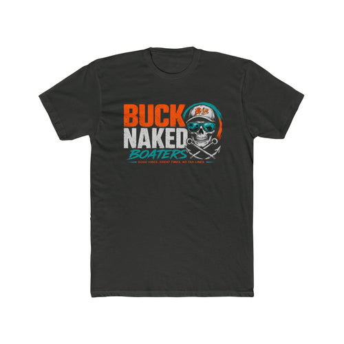 Buck Naked Boaters Graphic Tee — Retro Skull Boating Shirt