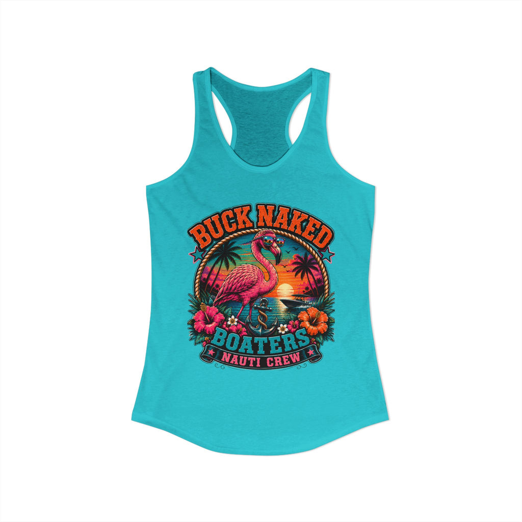 Women's flamingo nauti crew  Racerback Tank