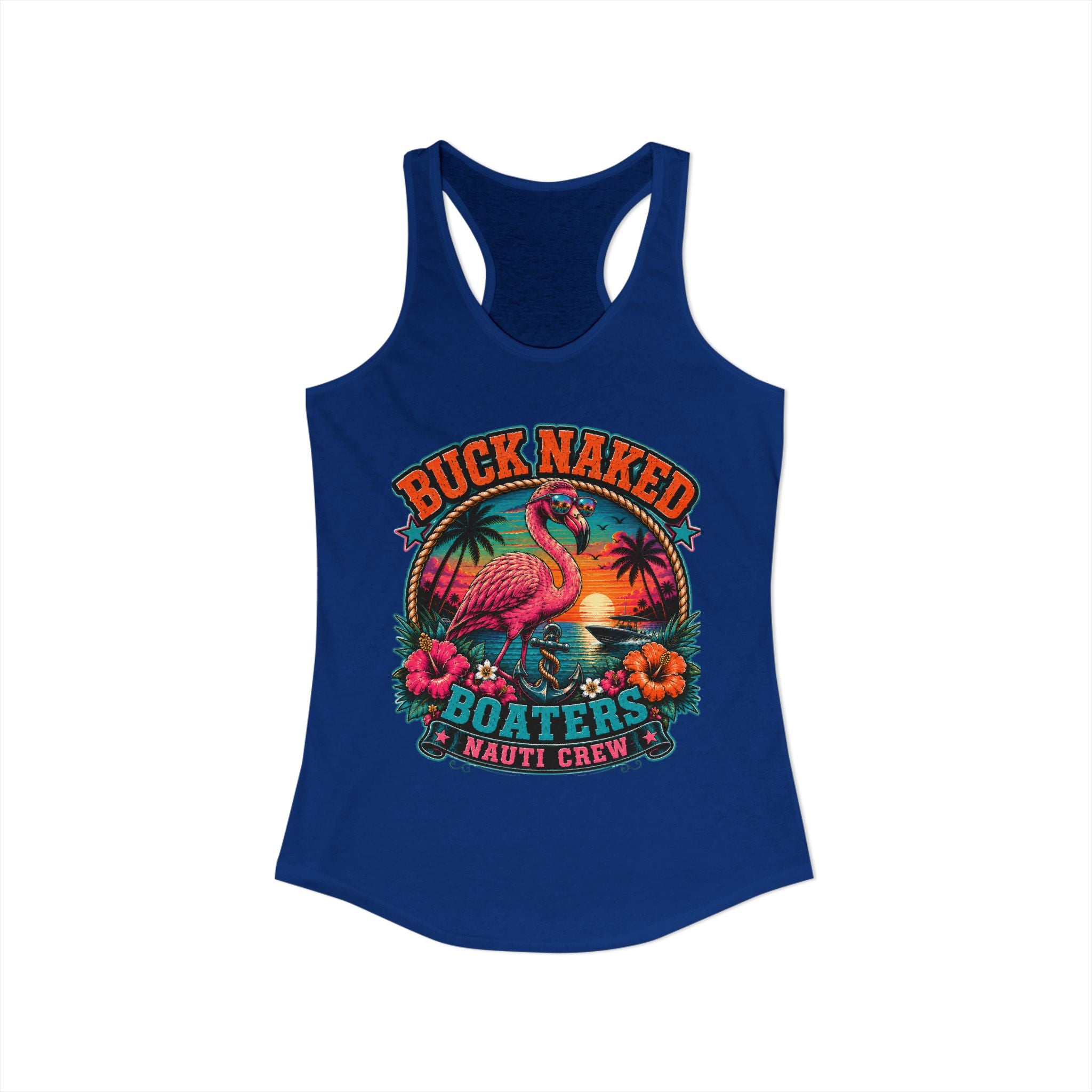 Women's flamingo nauti crew  Racerback Tank