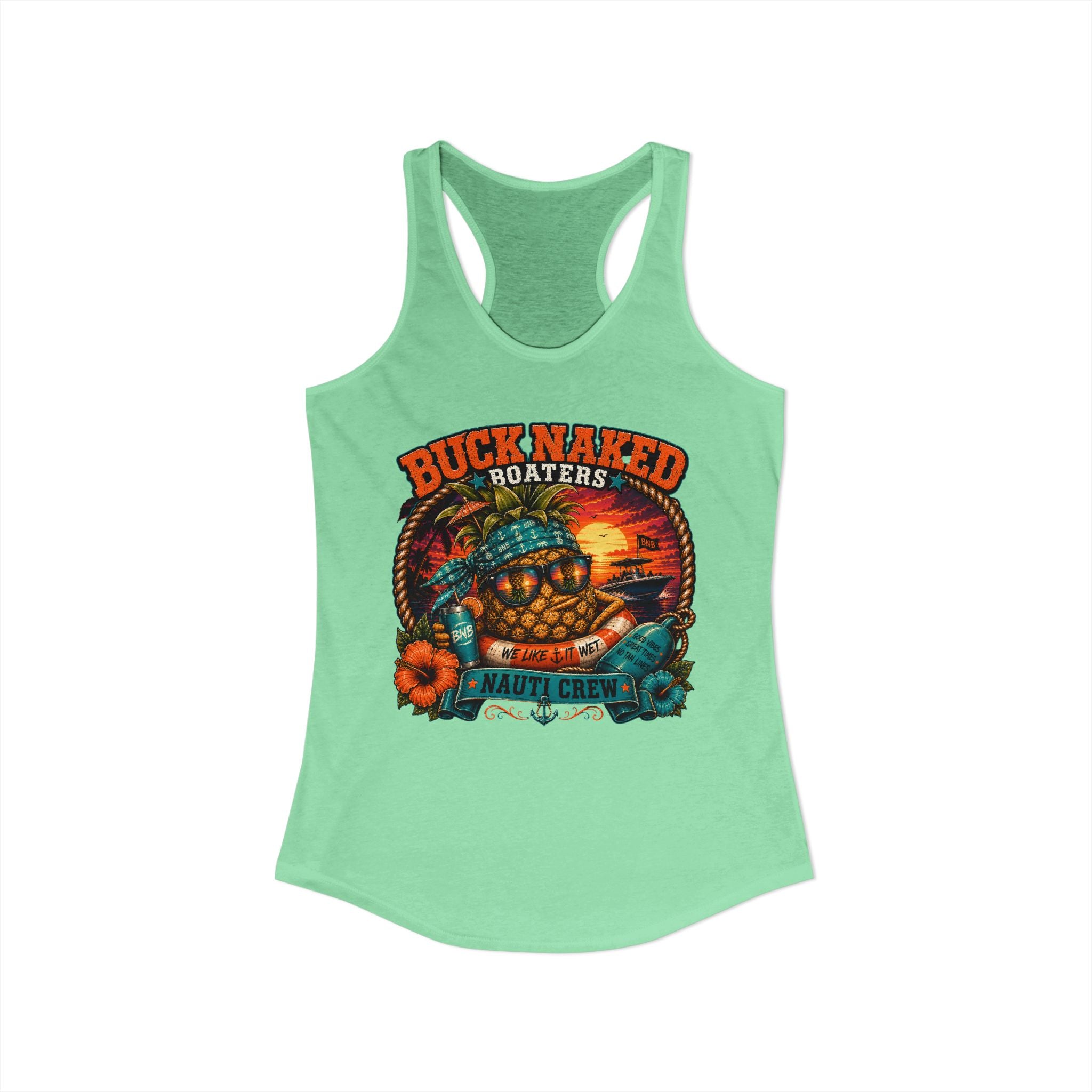 Women's  floating pineapple Racerback Tank