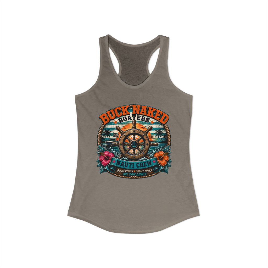 Women's ship wheel nauti crew  Racerback Tank