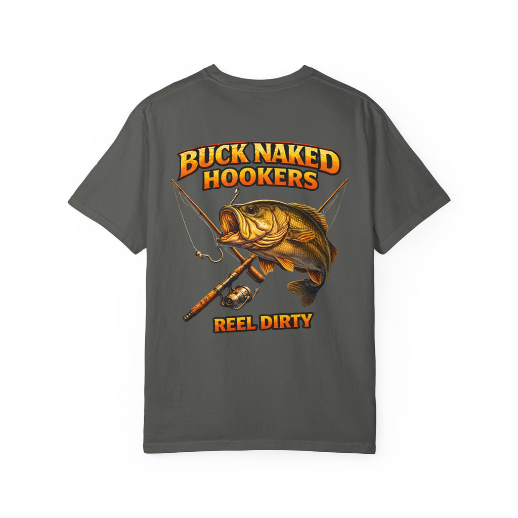 Buck Naked Hookers Fishing T-Shirt — Reel Dirty Bass Angler Tee