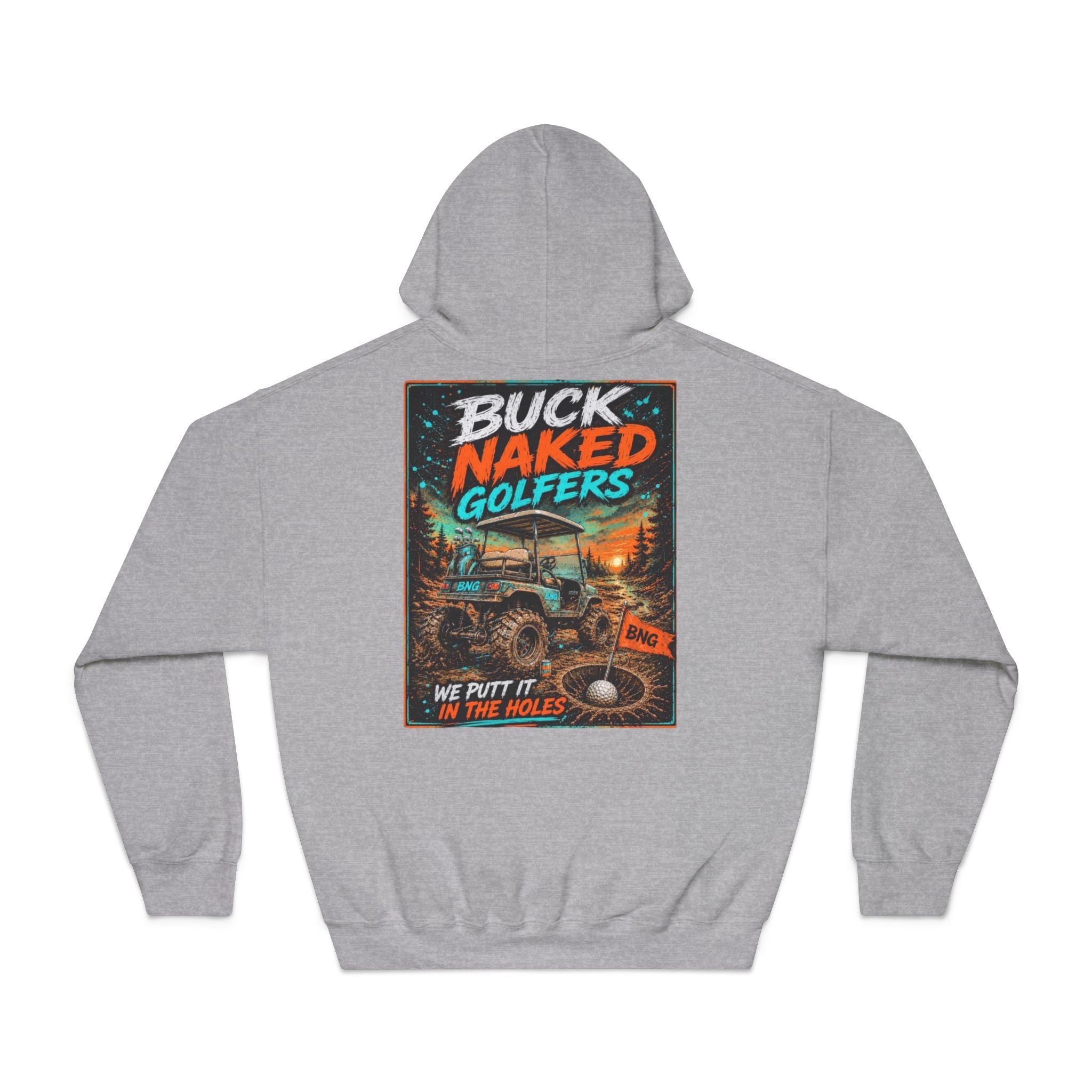 Unisex DryBlend® Buck Naked Golfers Hooded Sweatshirt