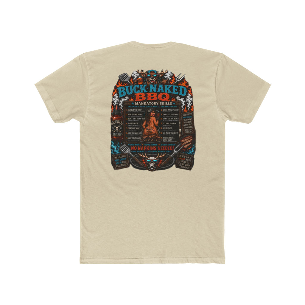 Buck naked BBQ Unisex Cotton Crew Tee