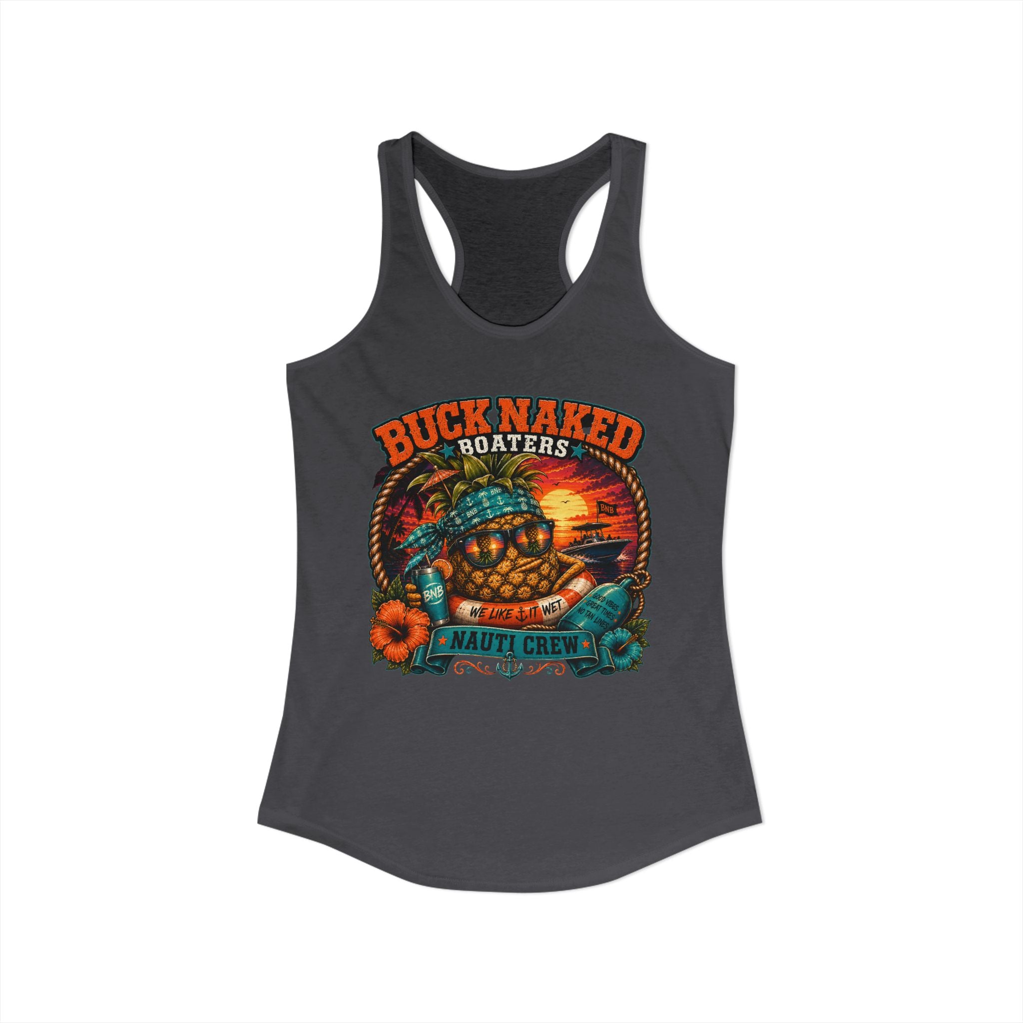 Women's  floating pineapple Racerback Tank